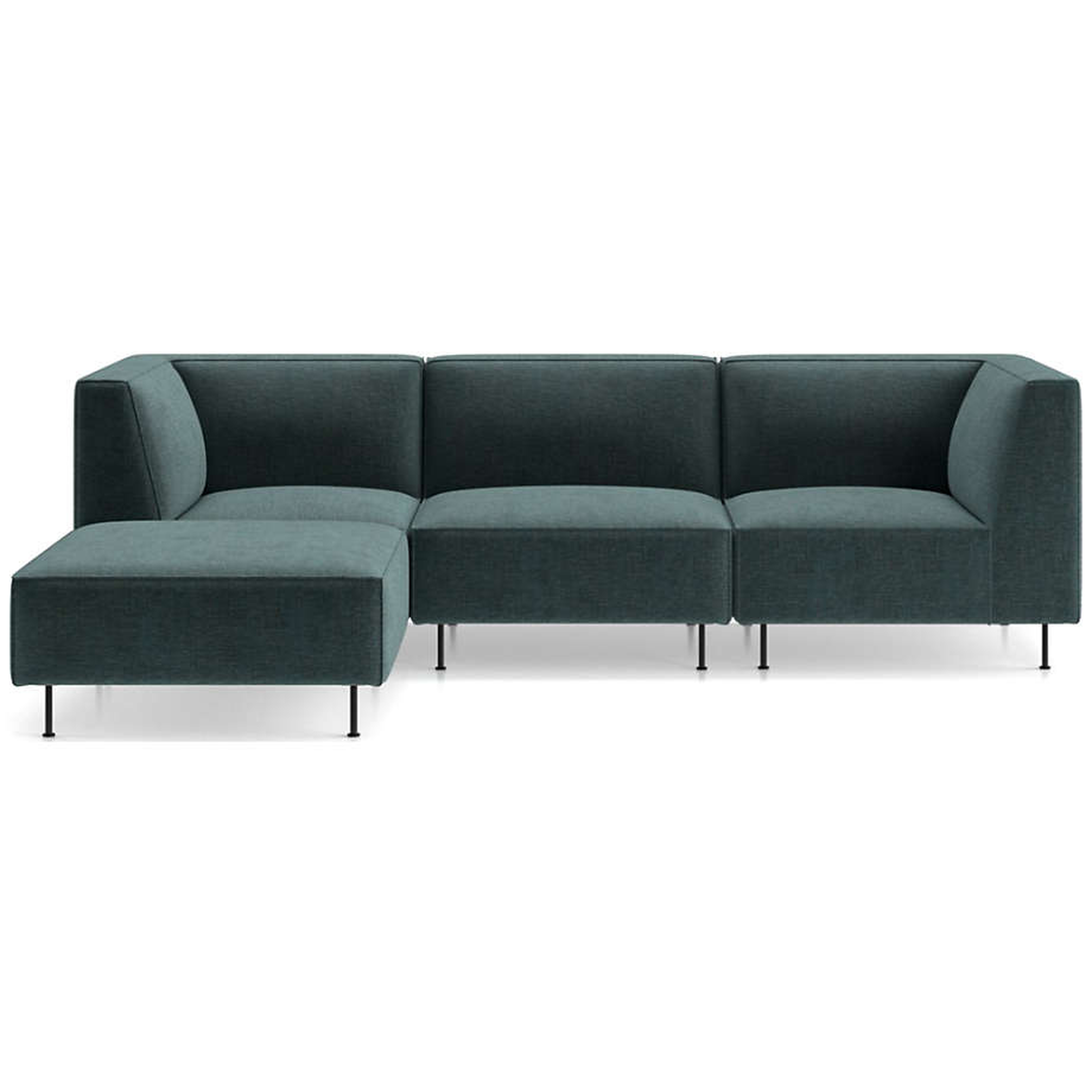 Strom 4-Piece Strom 4-Piece Reversible Sectional with Ottoman - Crate and Barrel