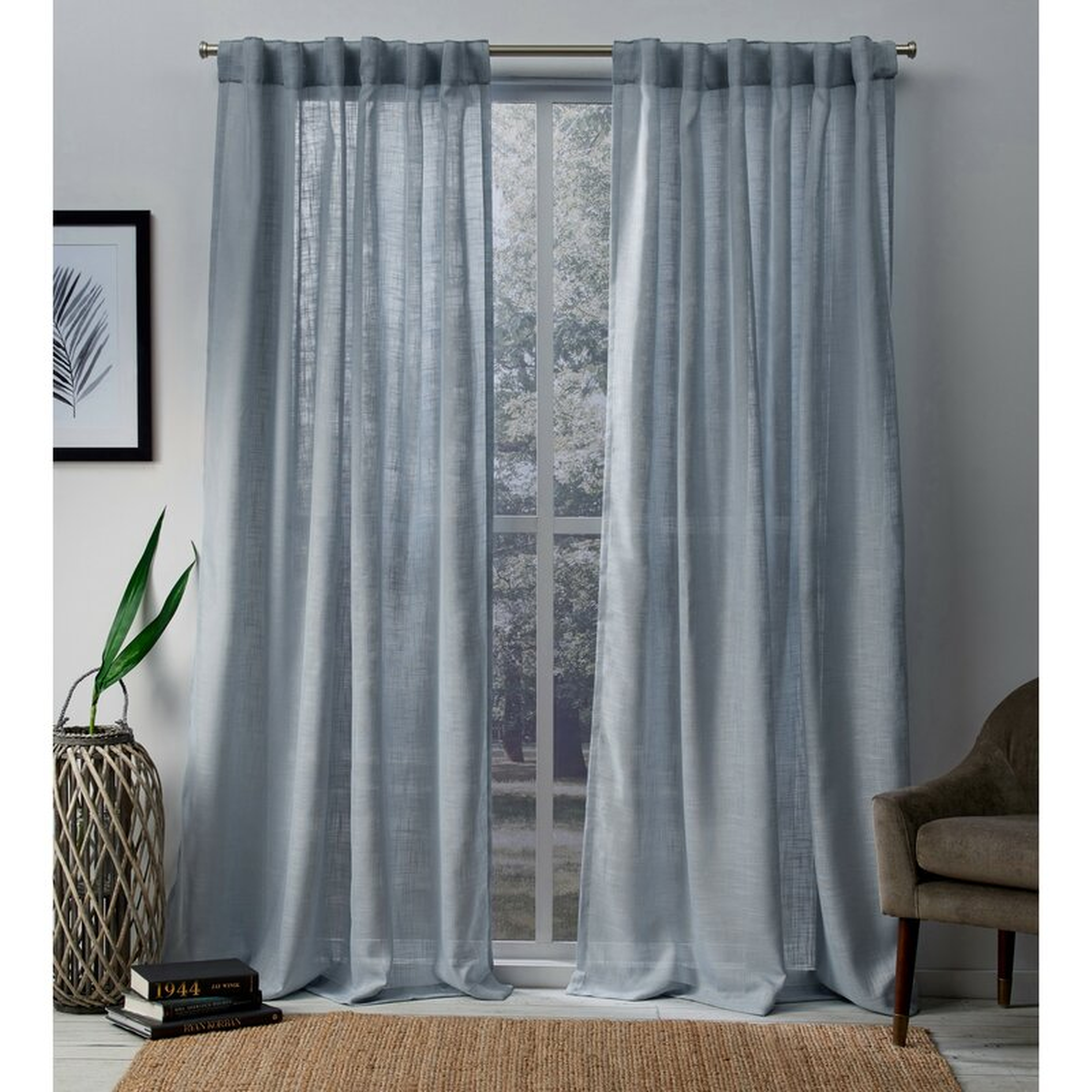Leon Solid Semi-Sheer Tab Top Curtain Panels (Set of 2) - Birch Lane