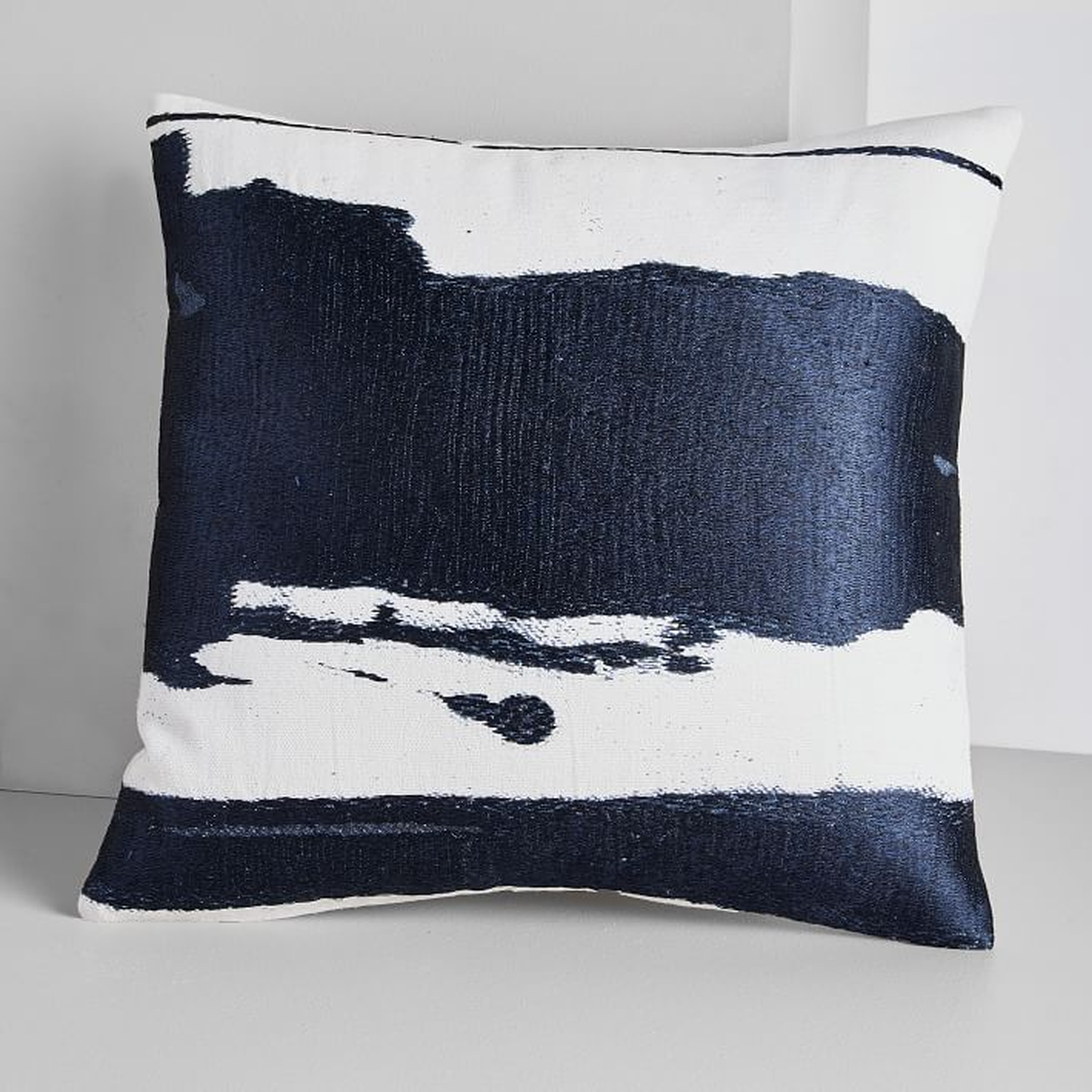Ink Abstract Pillow Covers / Navy / 20"x20" - West Elm