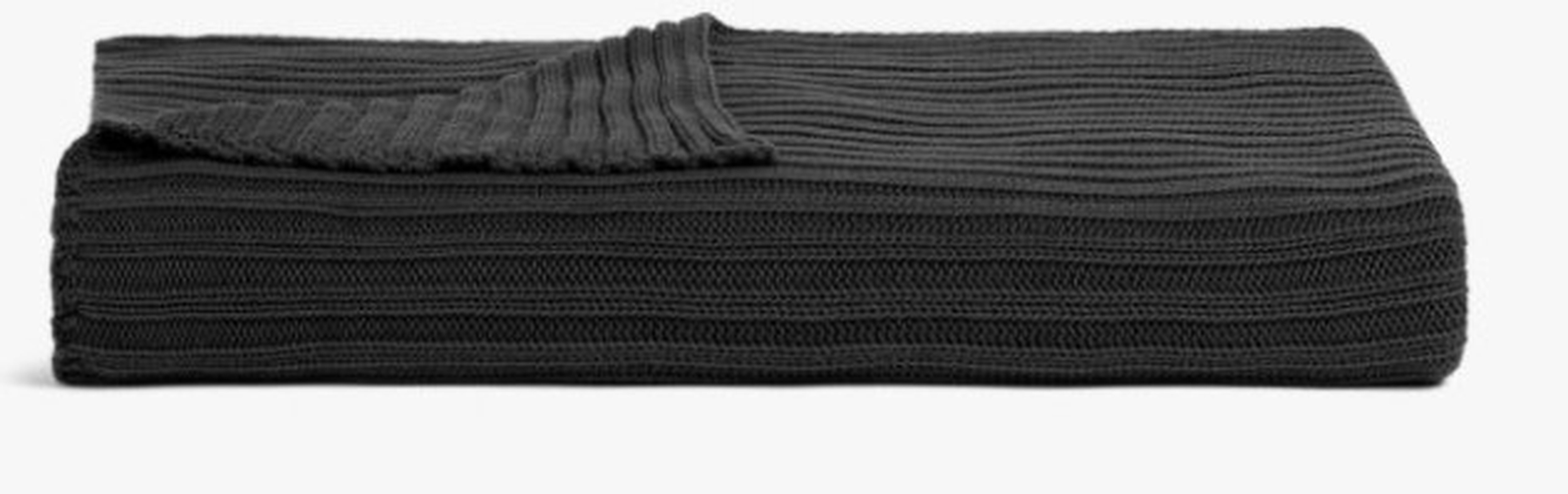 Oversized Rib Knit Throw - Charcoal - Parachute