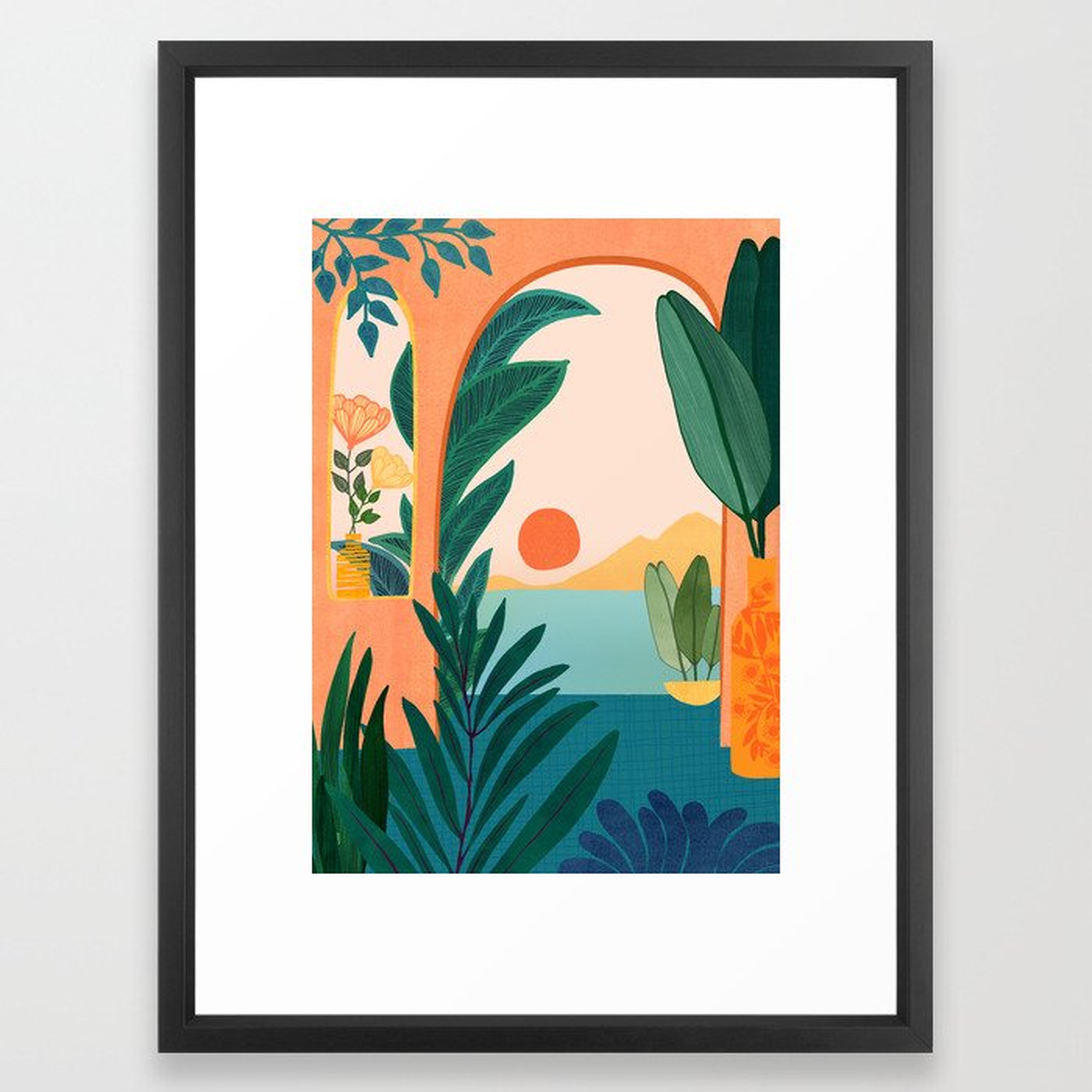 Tropical Evening Framed Art Print - Society6