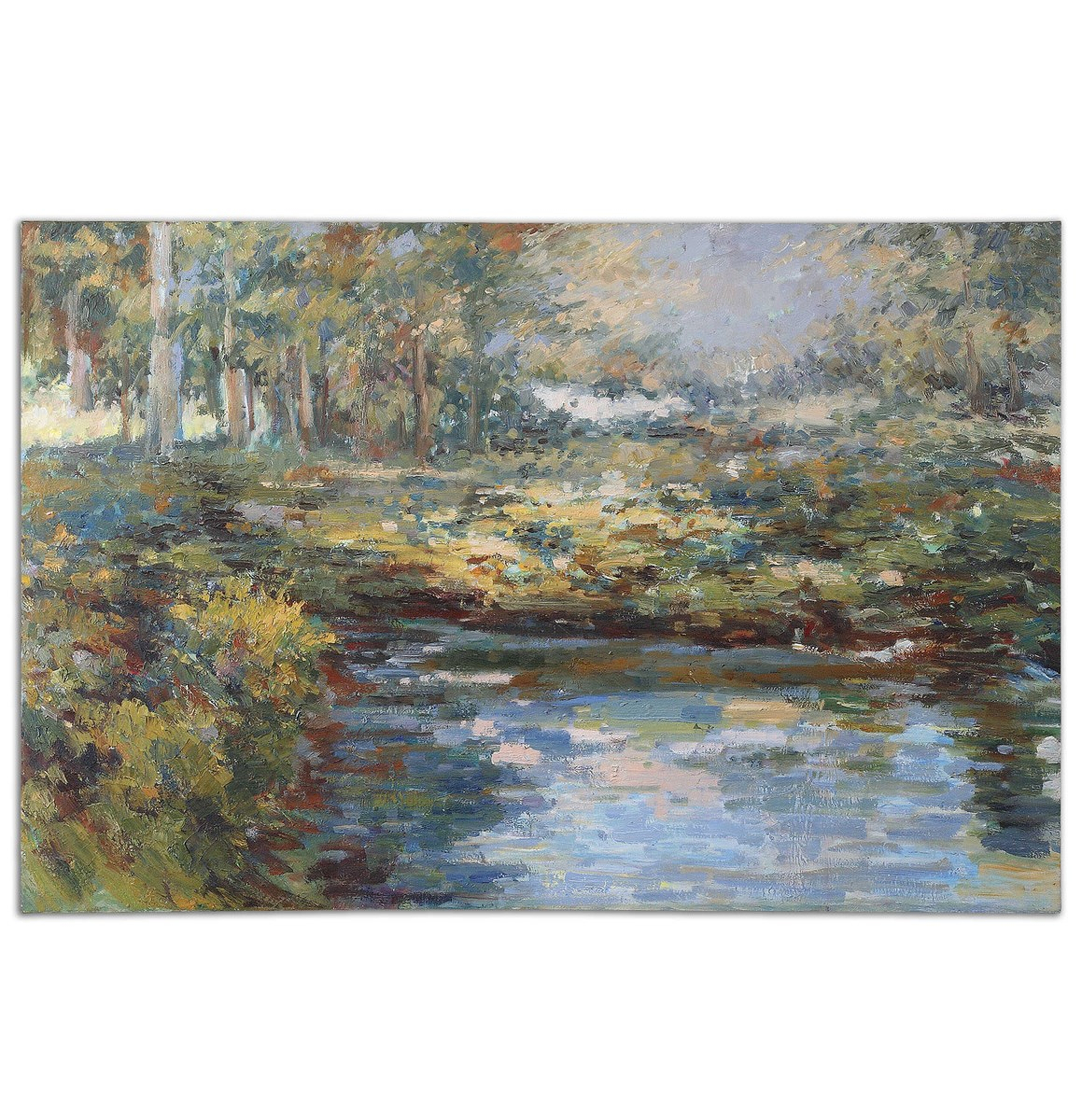LAKE JAMES HAND PAINTED CANVAS  60 W X 40 H - Hudsonhill Foundry