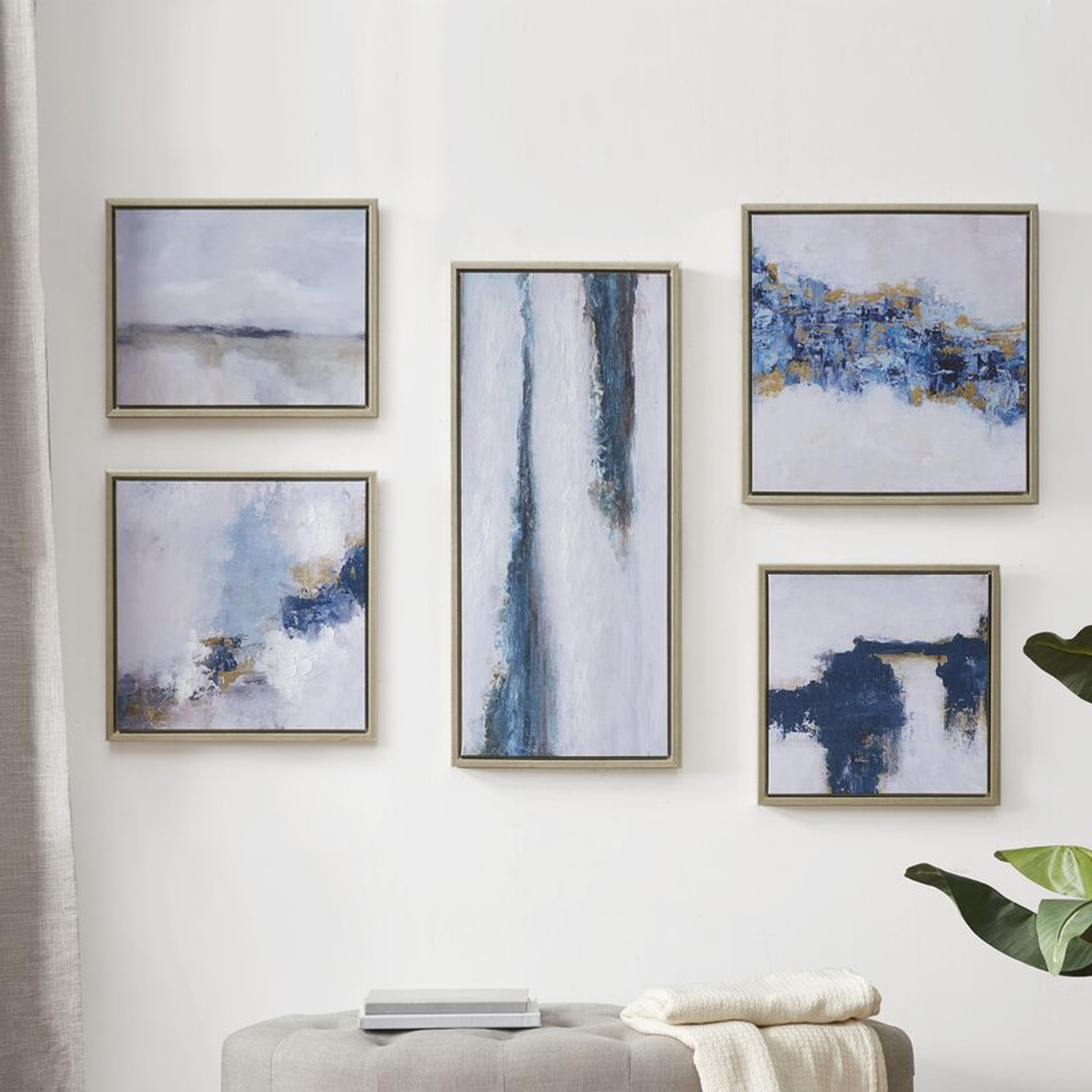 Martha Stewart Blue Drift Abstract 5-piece Gallery Frame - Wayfair