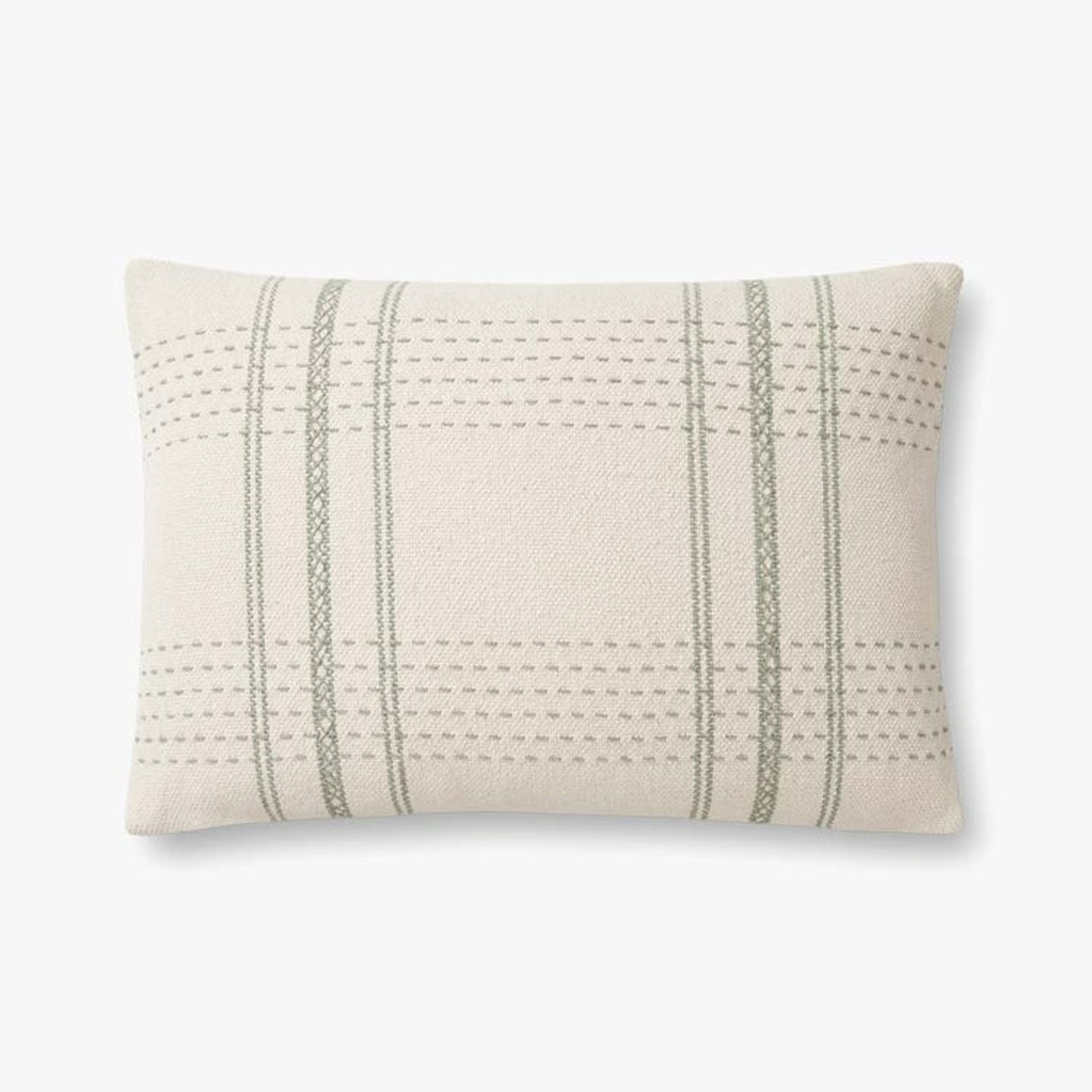 PILLOWS PMH0015 IVORY / SAGE 16" x 26" Cover w/Poly - Loloi Rugs
