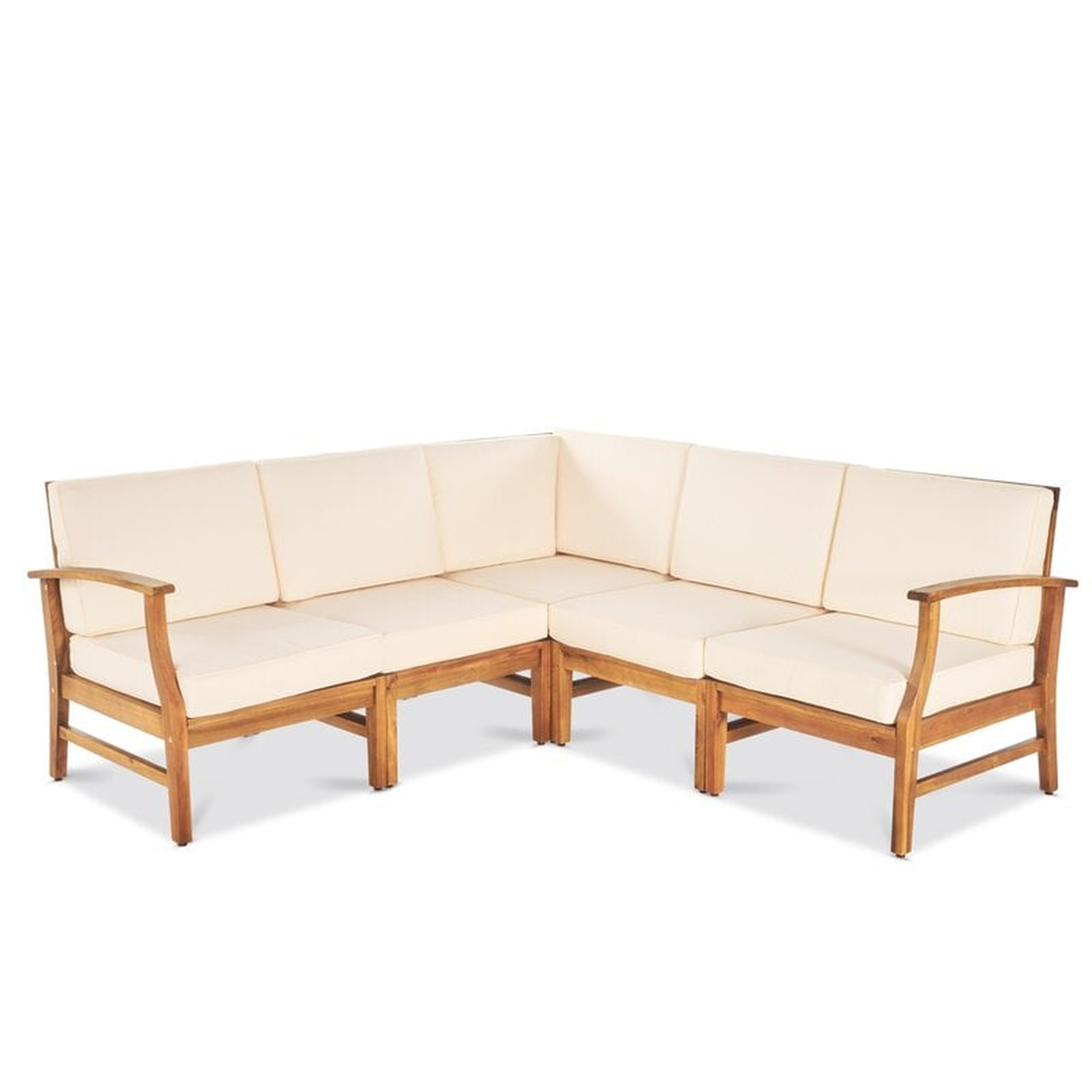 Bevelyn 24'' Wide Outdoor Symmetrical Patio Sectional with Cushions, Cream - Wayfair