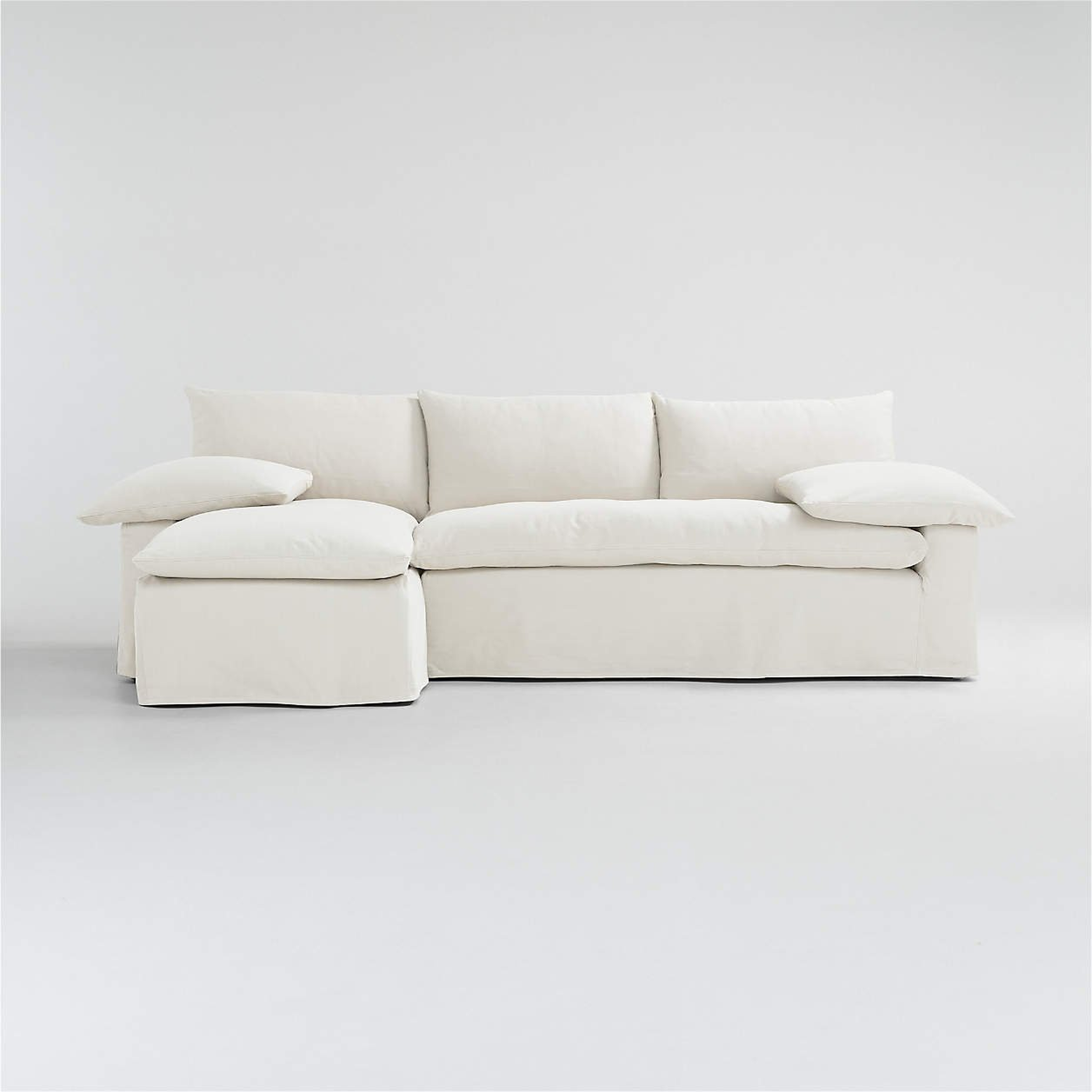 Ever Slipcovered 2-Piece Sectional Sofa with Left Arm Chaise by Leanne Ford - Crate and Barrel