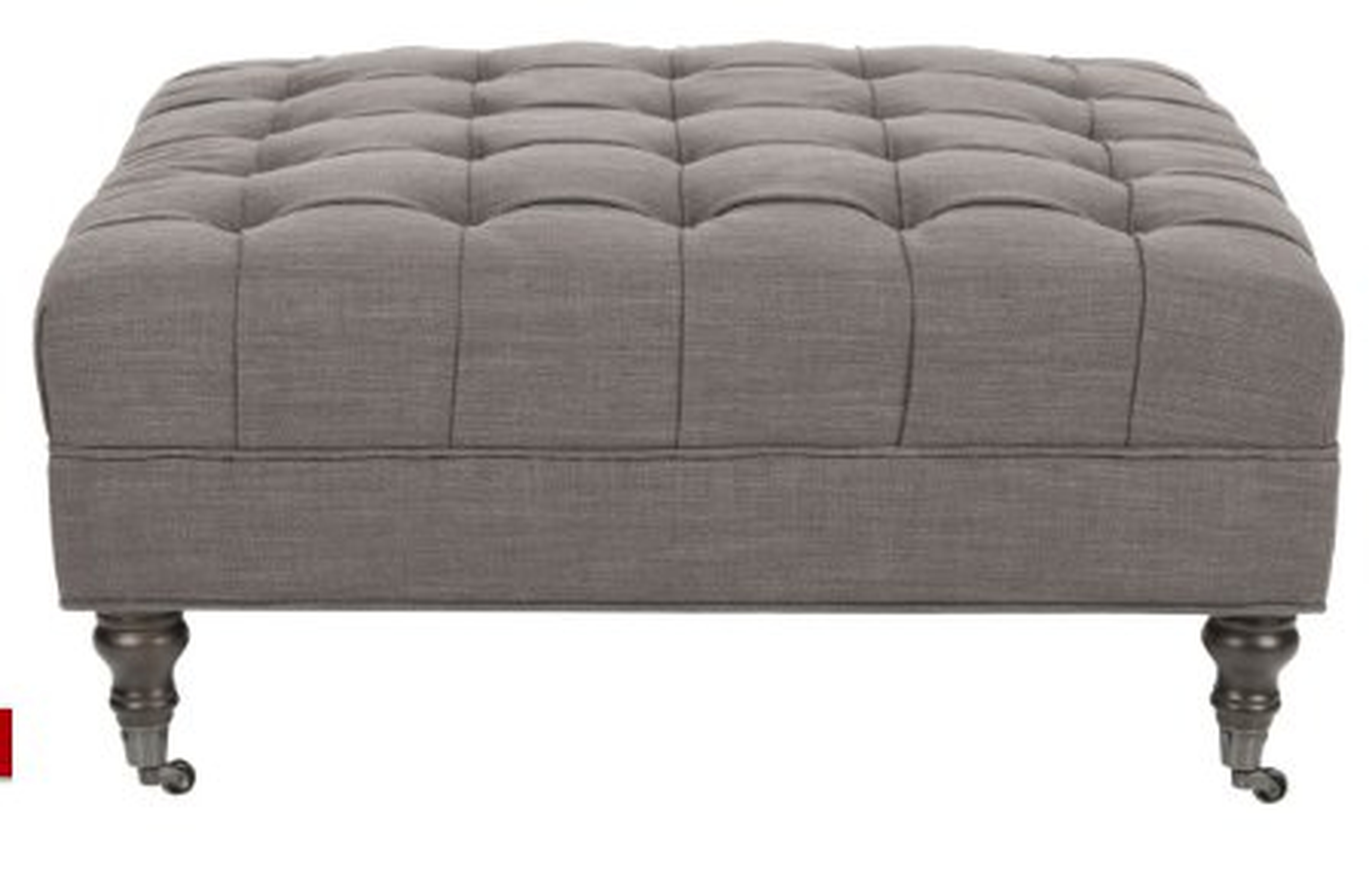 Clark Tufted Cocktail Ottoman - Charcoal Brown/Espresso - Safavieh - Safavieh