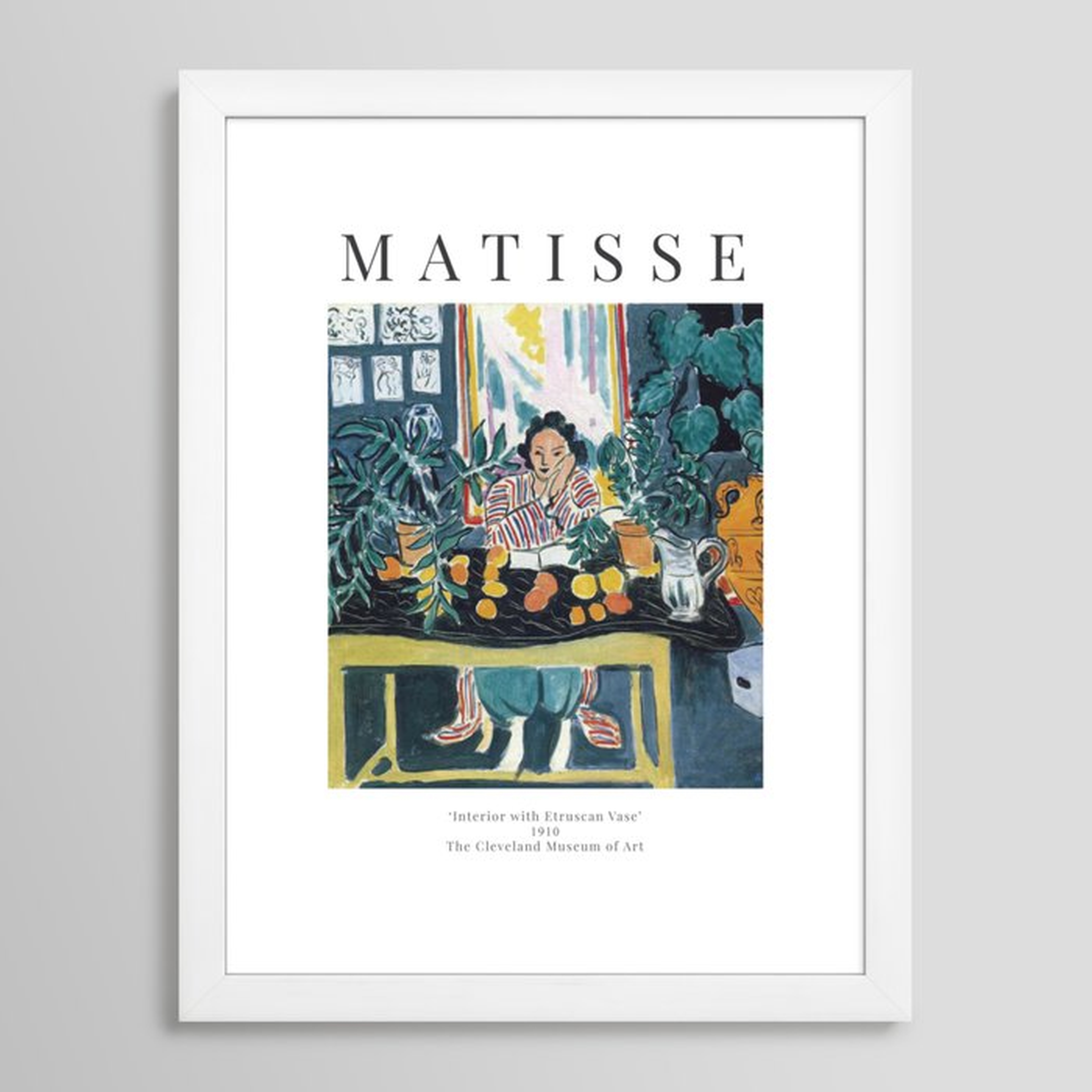 Interior with Etruscan Vase - Henri Matisse - Exhibition Poster Framed Art Print - Society6