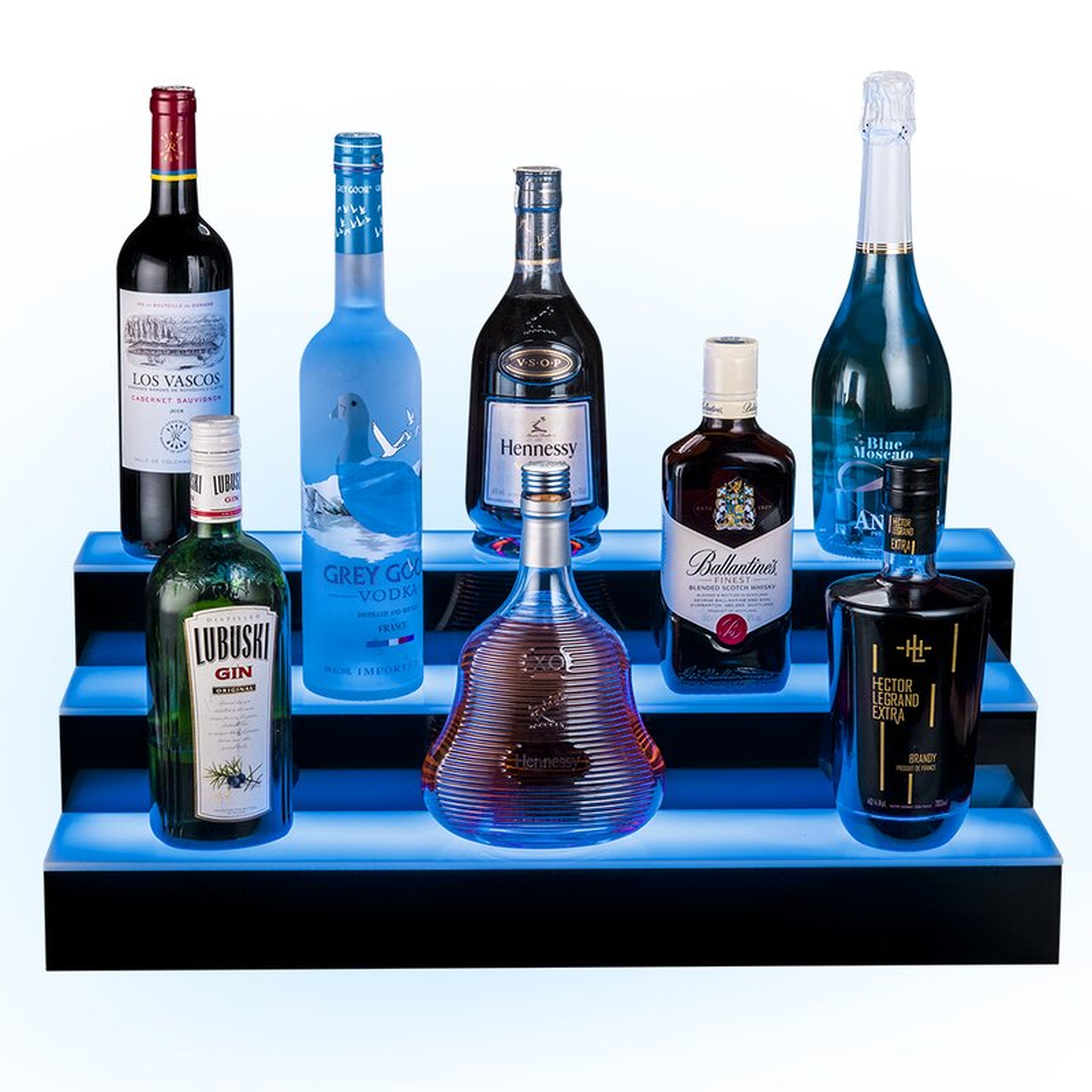 Ondisplay Luxe Acrylic Led Lighted Bar Stage Display - Expandable Glowing Liquor Bottle Shelf - Light Show Display For Bar Or Man Cave (black, 24") - Wayfair
