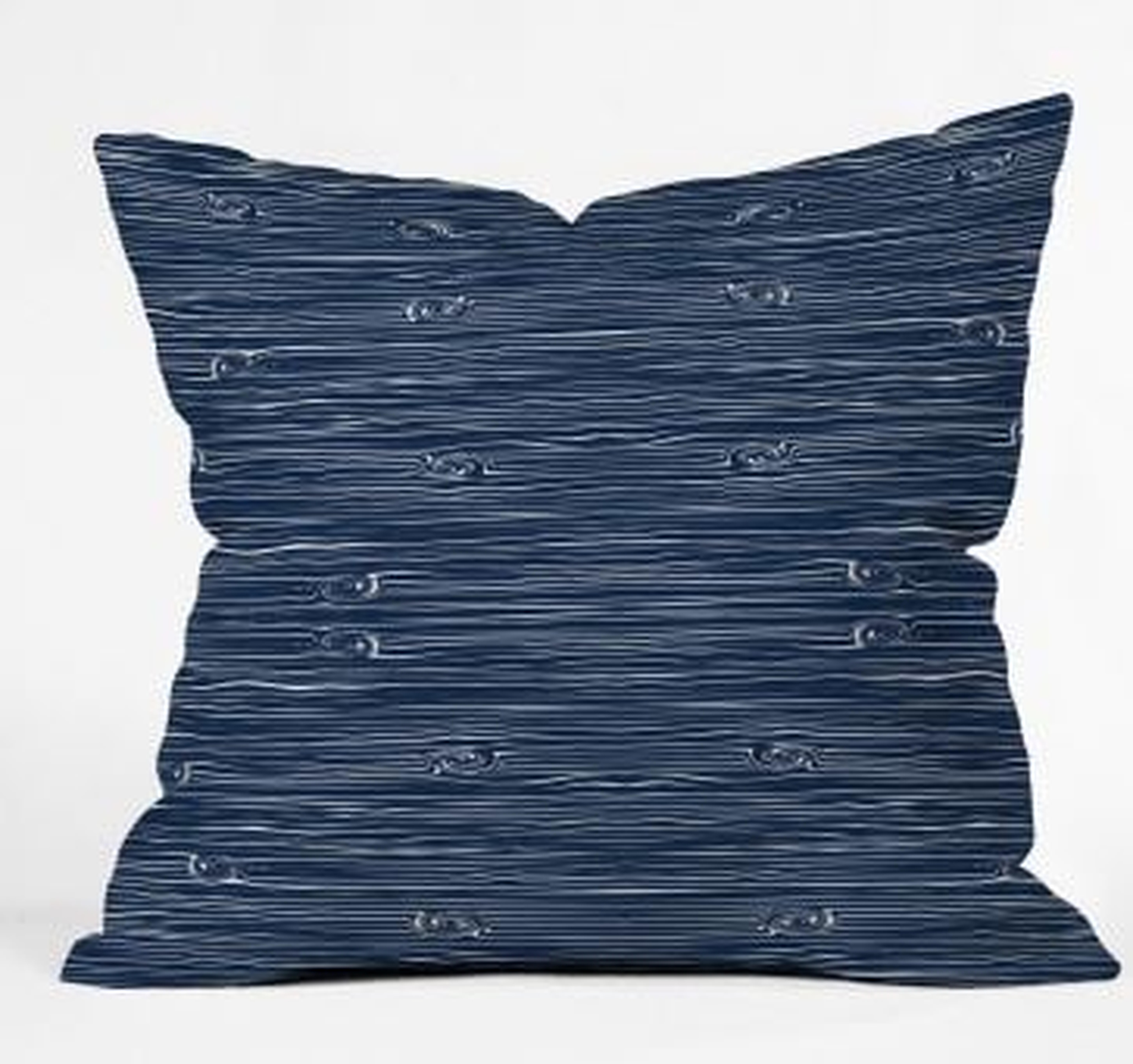 Navy woodgrain pillow/ 18" x 18" / Poly Fill - Wander Print Co.