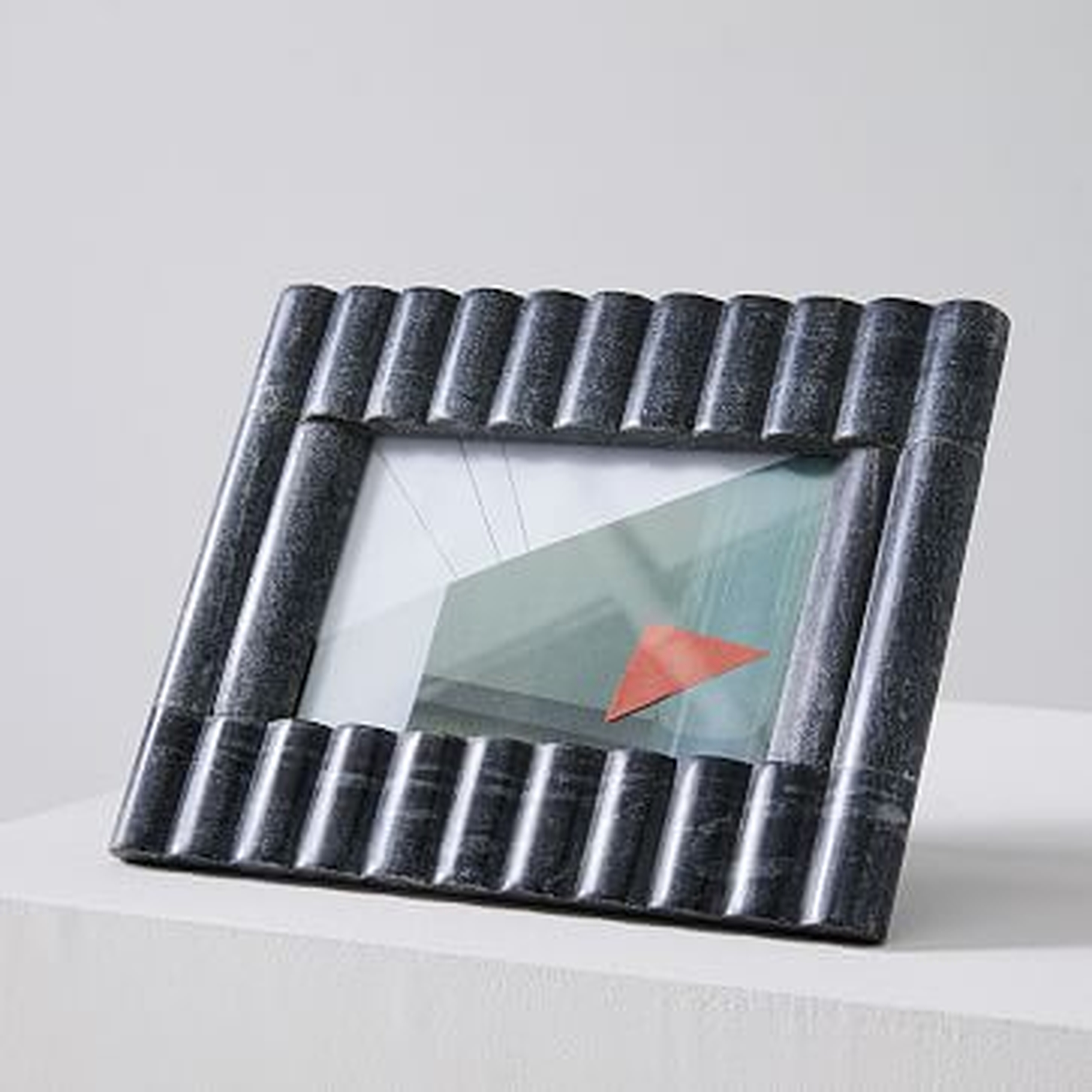 Stacked Marble Frame, Stacked Rectangle, 4"x6", Black - West Elm