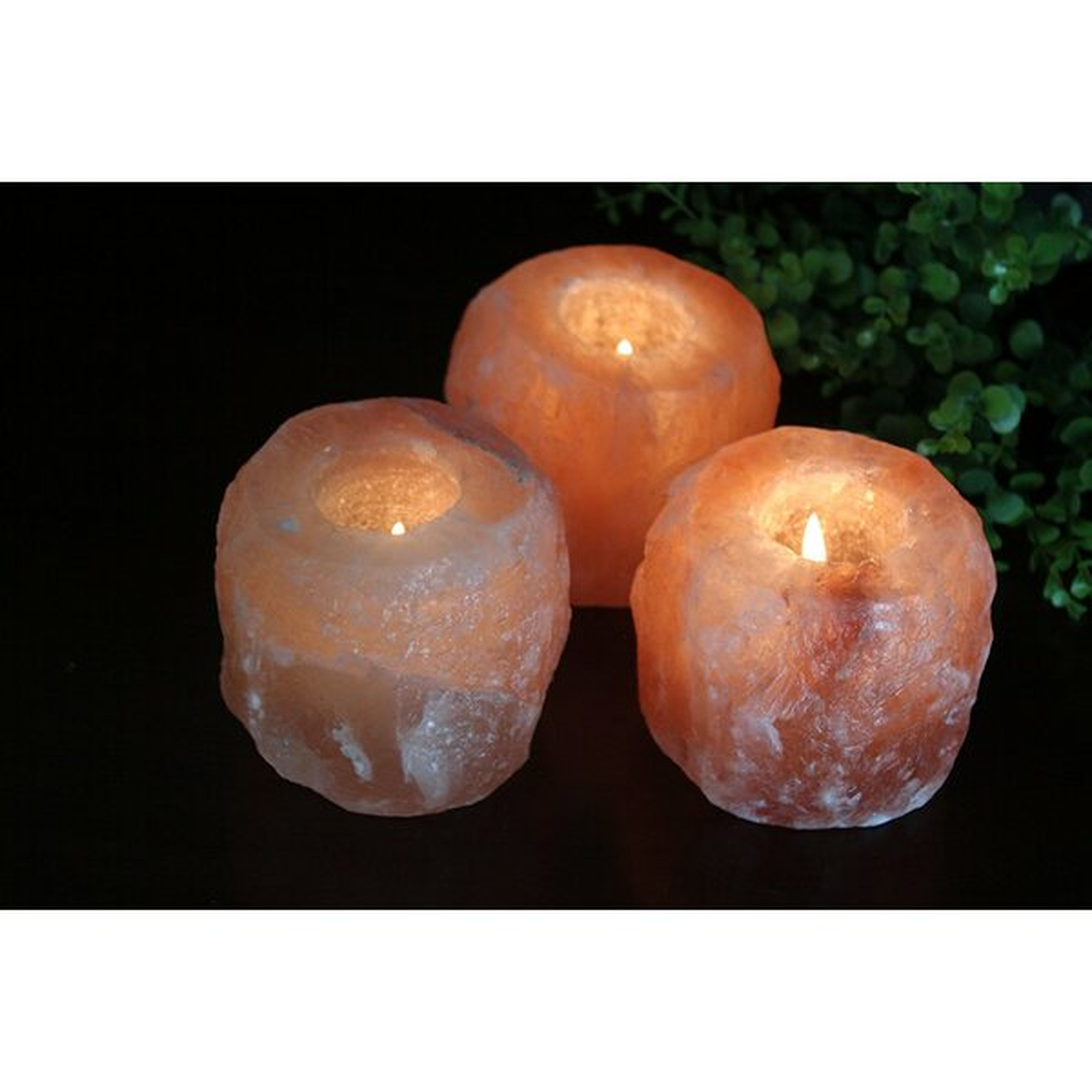 3 Piece Himalayan Glow Small Crystal Tealight Holder Set - Wayfair