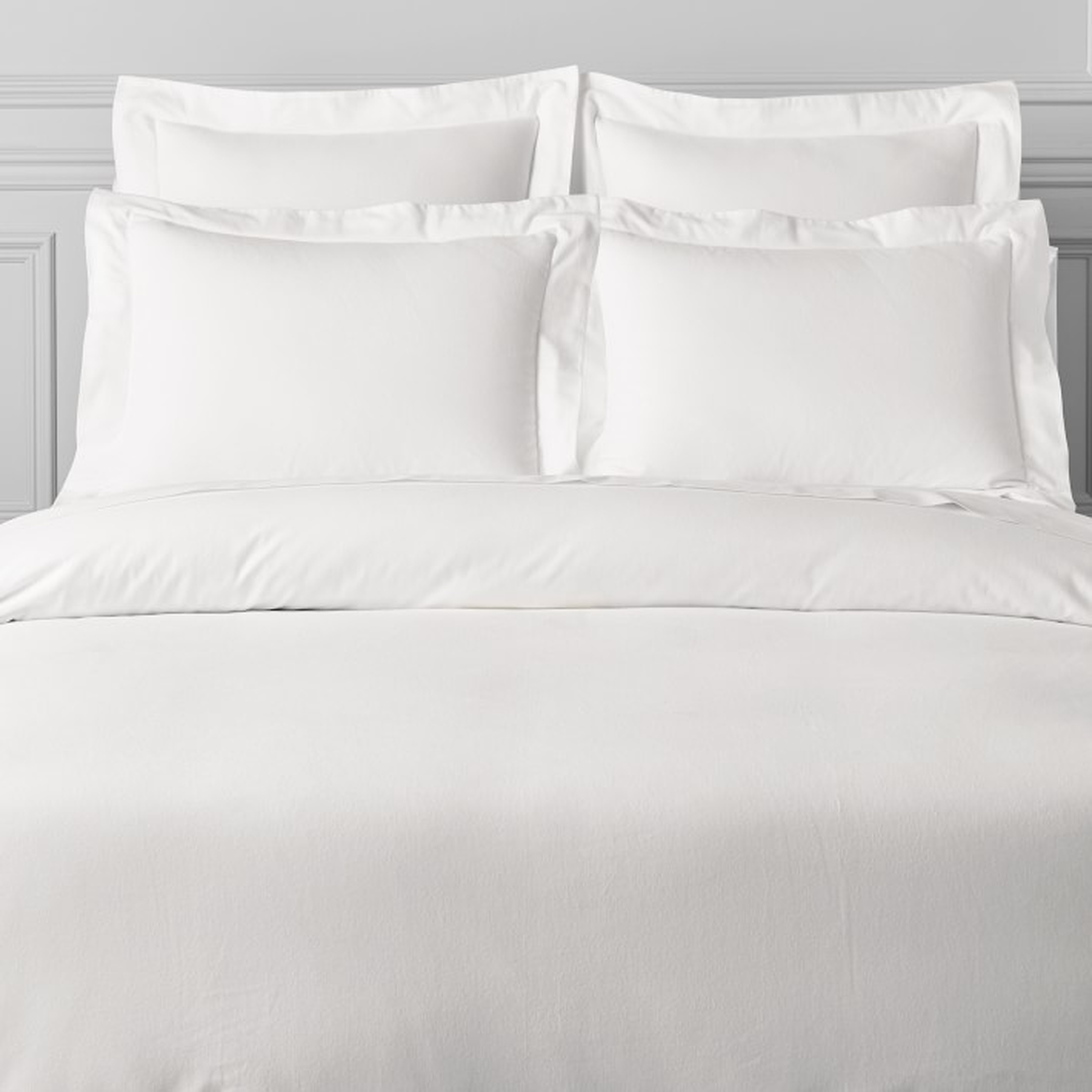 Solid Flannel Duvet Cover, King/Cal King, Ivory - Williams Sonoma