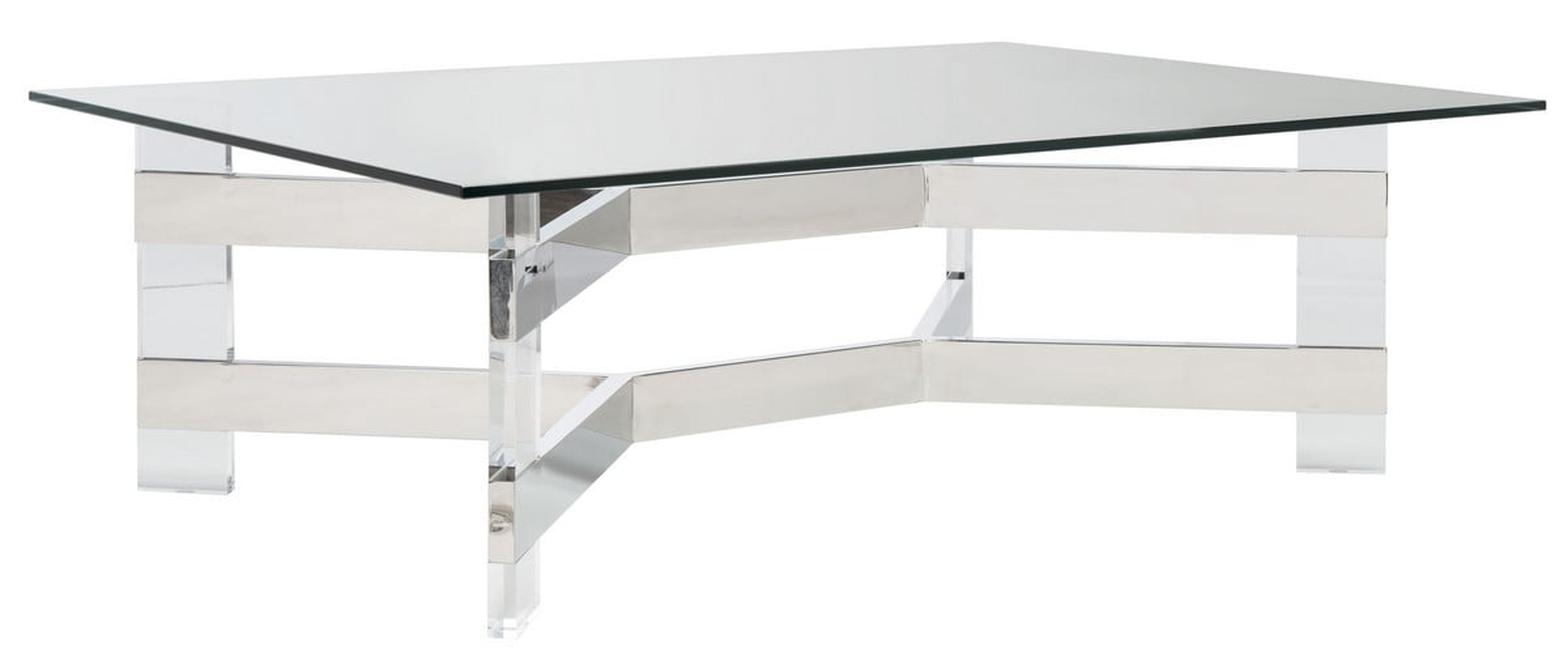 Eugene Acrylic Coffee Table - Silver/Clear - Arlo Home - Safavieh