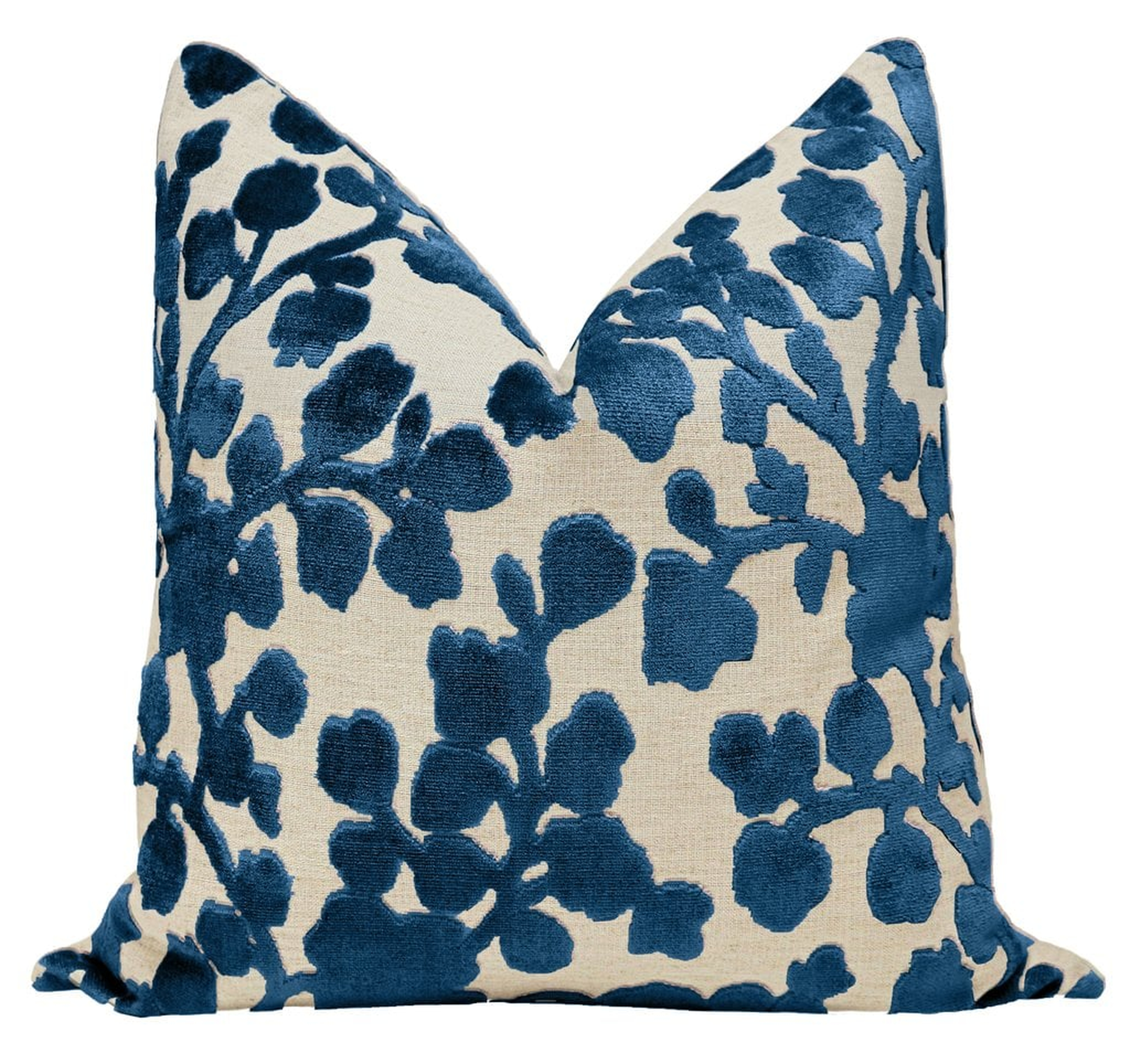 Blossom Cut Velvet // Sapphire - Little Design Company