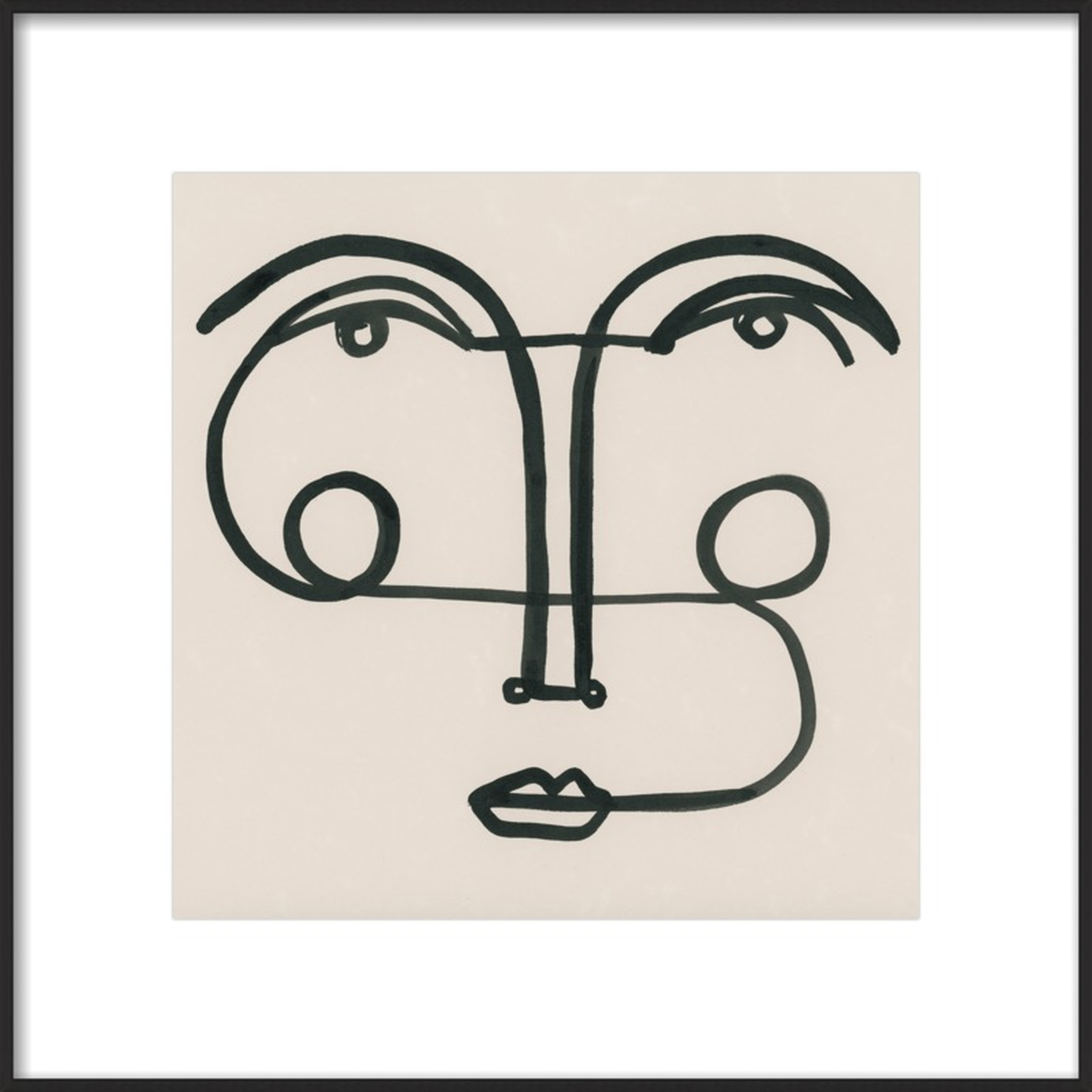 Face 1 with Contemporary Matte Black Metal, frame width 0.25", depth 0.75" - Artfully Walls