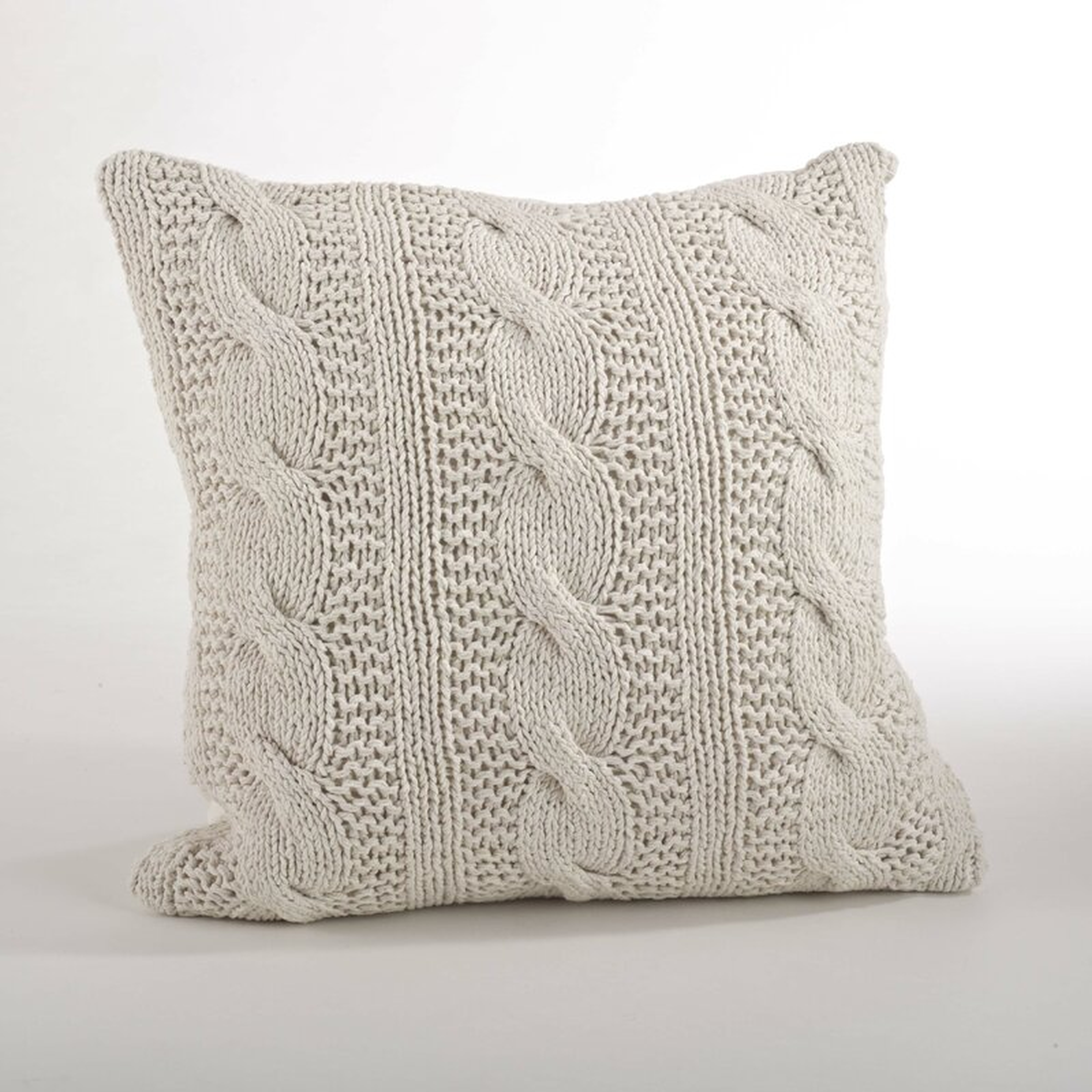 Remy Cable Knit Cotton Feather Throw Pillow - Birch Lane