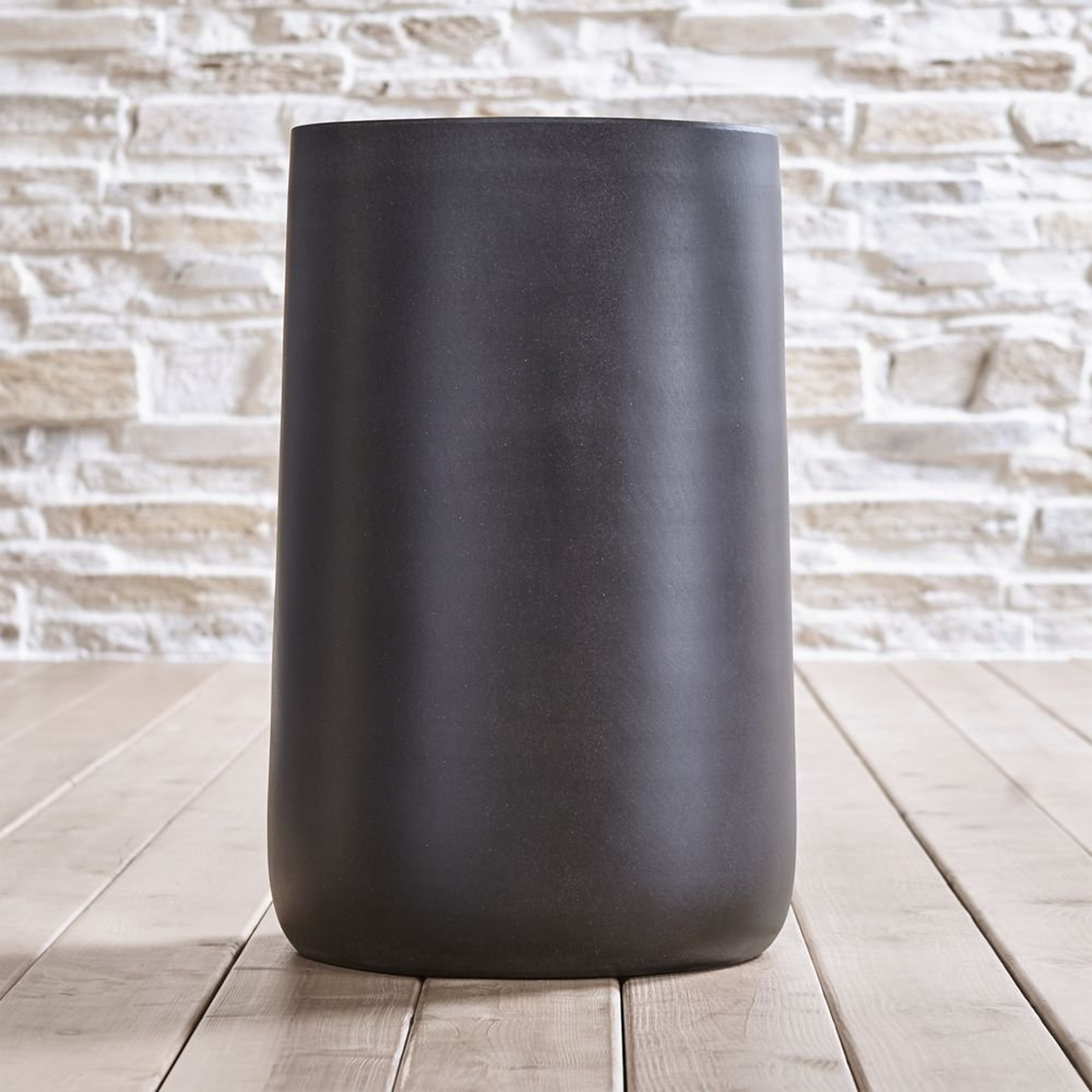 Saabira Charcoal 23.25" Tall Indoor/Outdoor Planter - Crate and Barrel