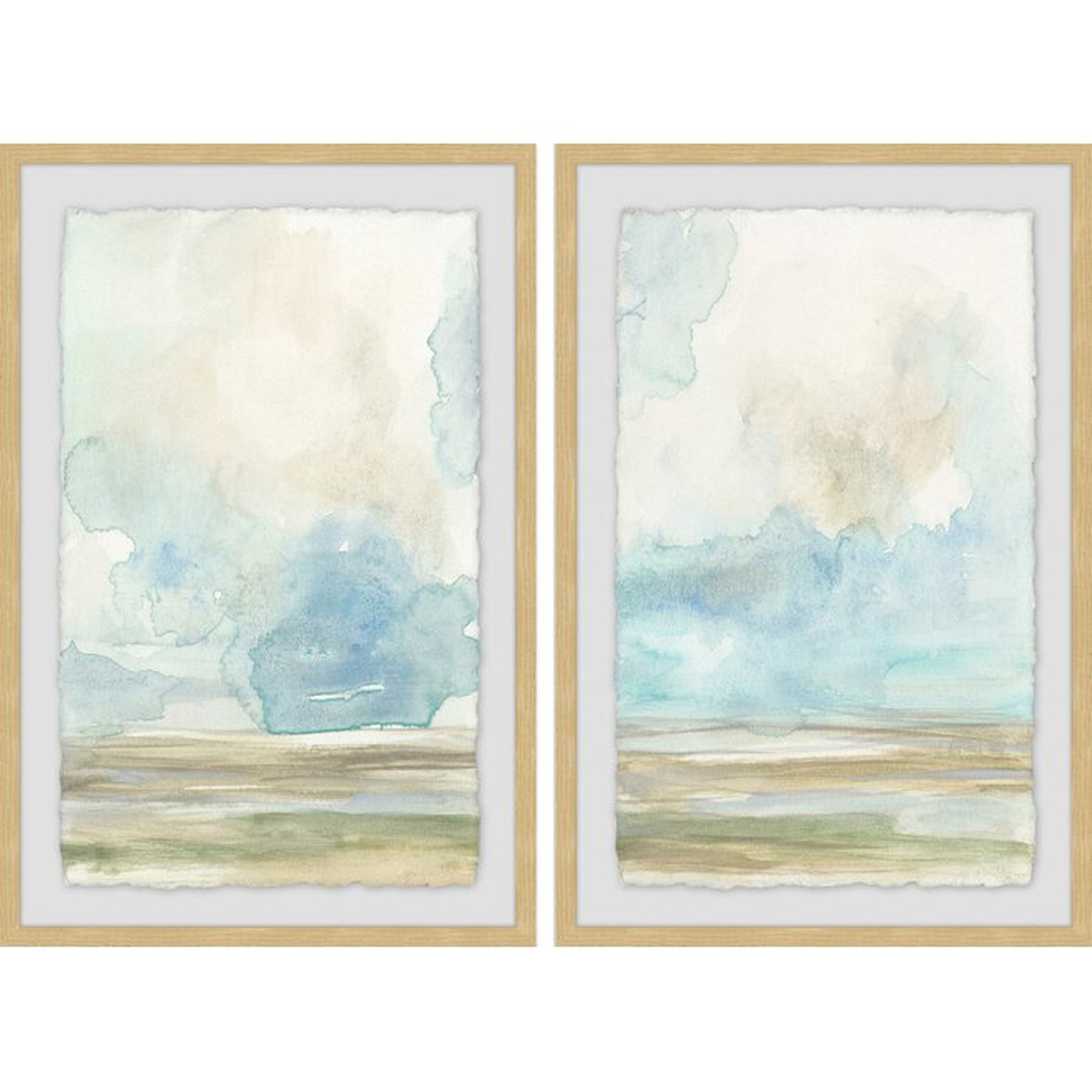 'Pale Sunset Diptych' 2 Piece Framed Print Set - Birch Lane