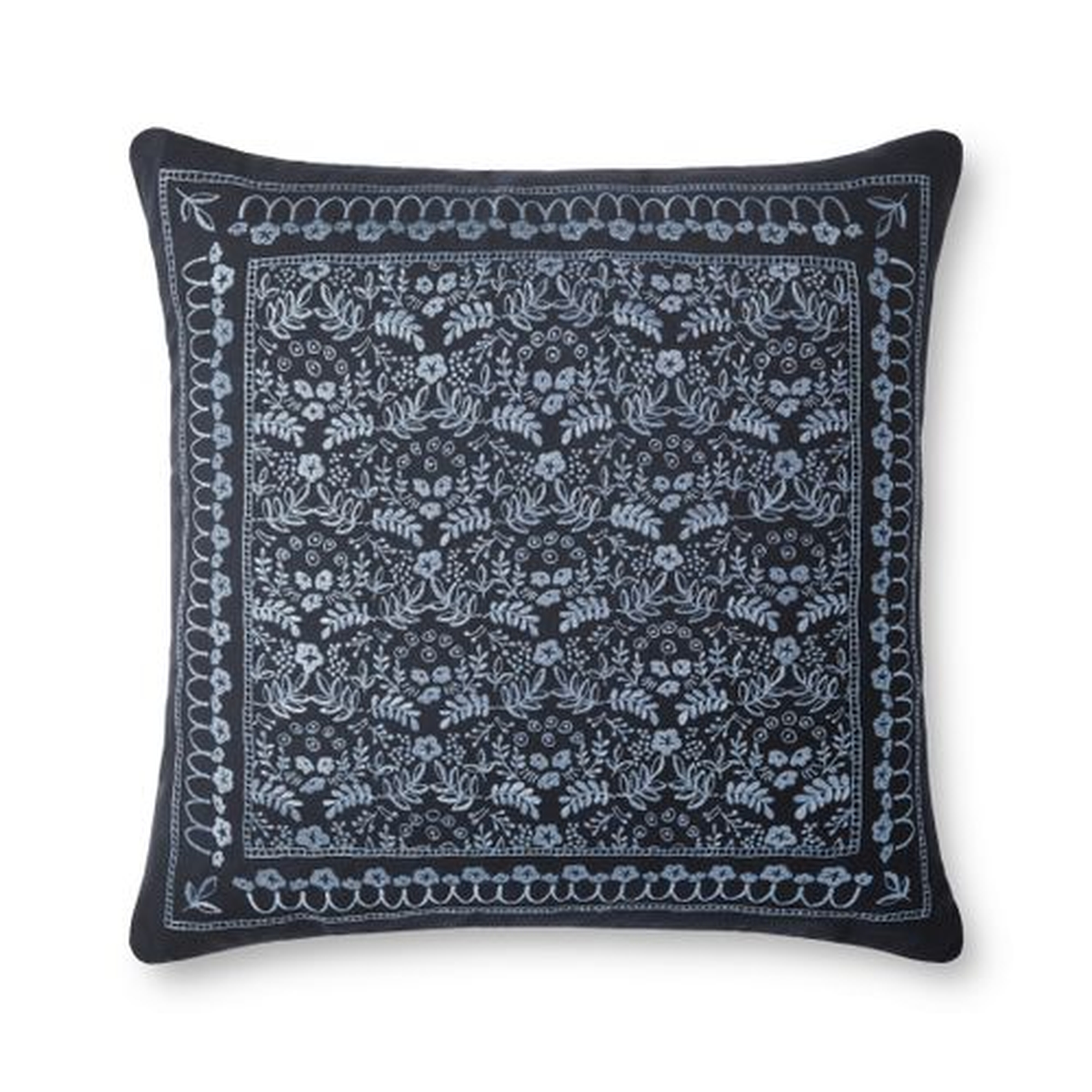 Rifle Paper Co. x Loloi PILLOWS P6045 NAVY / BLUE 22" x 22" Cover w/Poly - Loloi Rugs