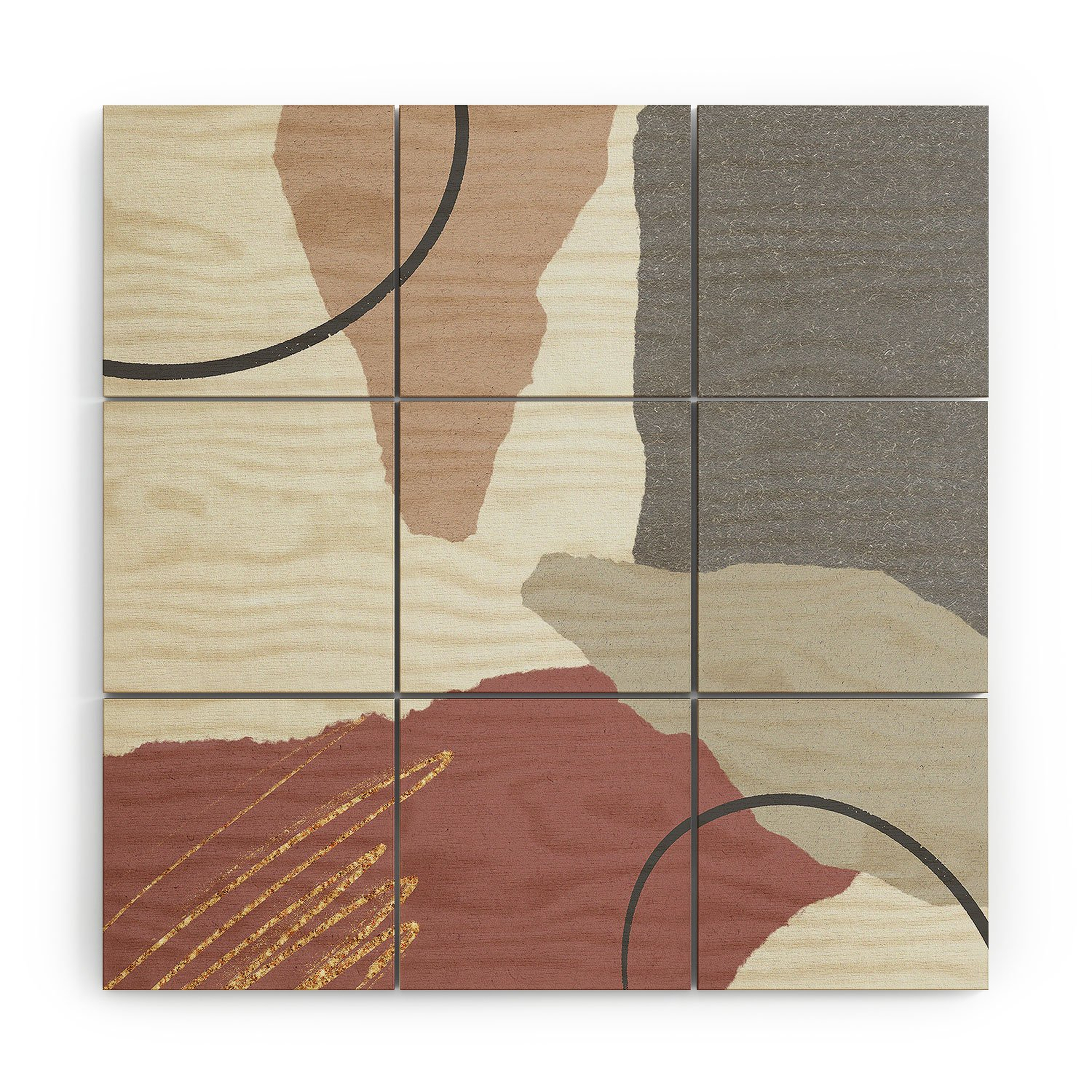WOOD WALL MURAL - PAPER CUTS ABSTRACT - 3x3 - Deny Designs