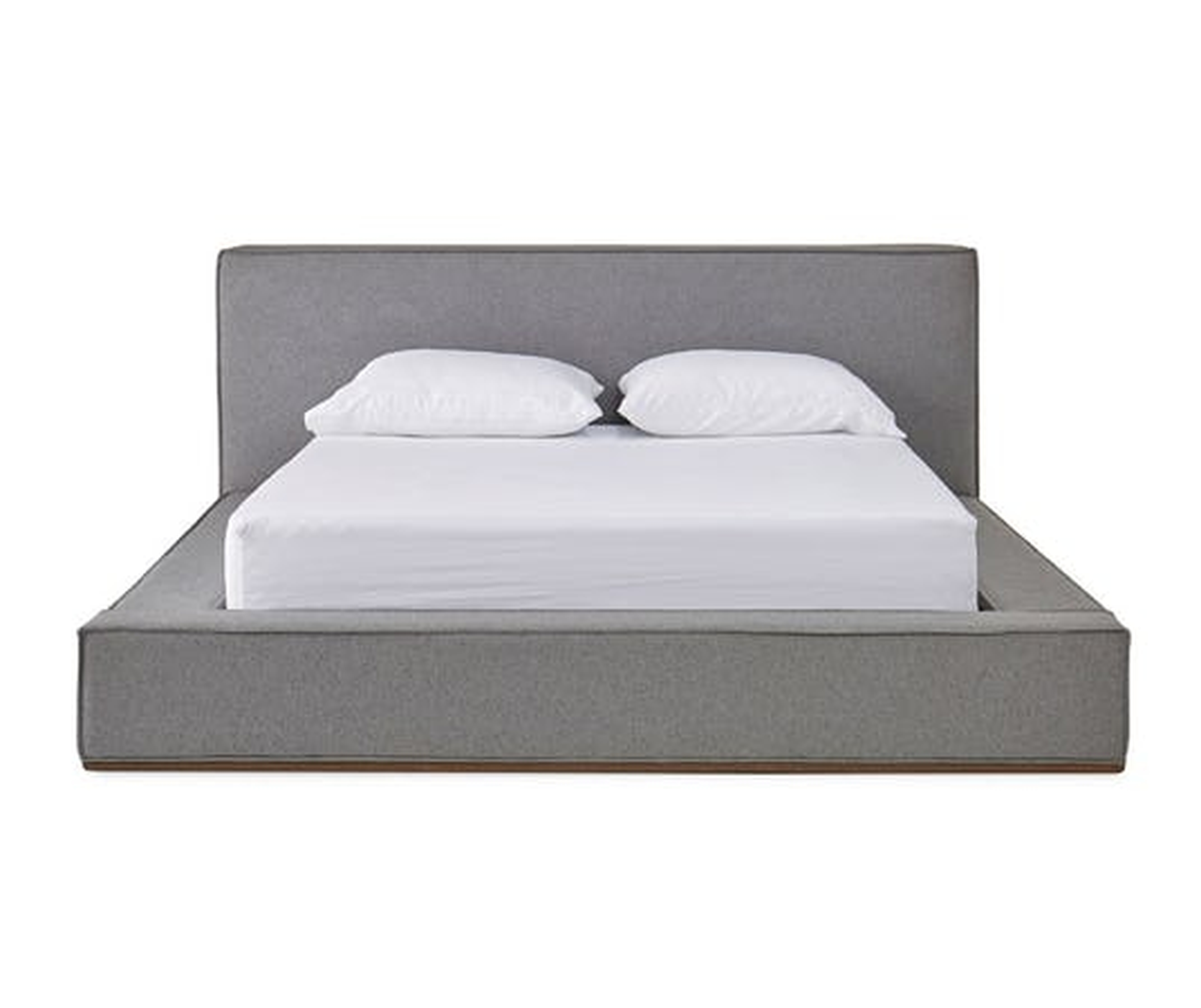 Gray Lucca Mid Century Modern Bed - Synergy Pewter - Mocha - Queen - Joybird