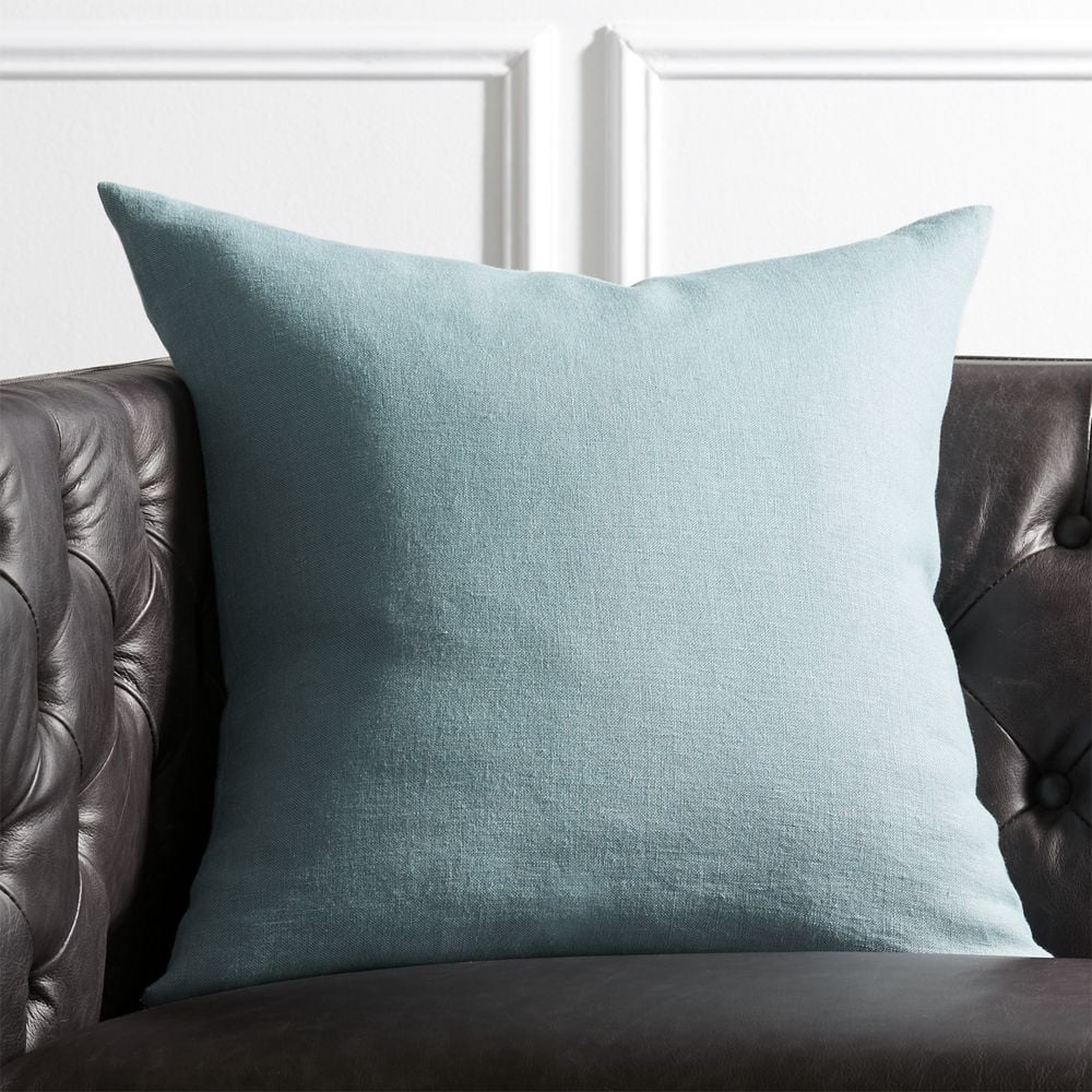 20" Linon Arctic Blue Pillow with Down-Alternative Insert - CB2