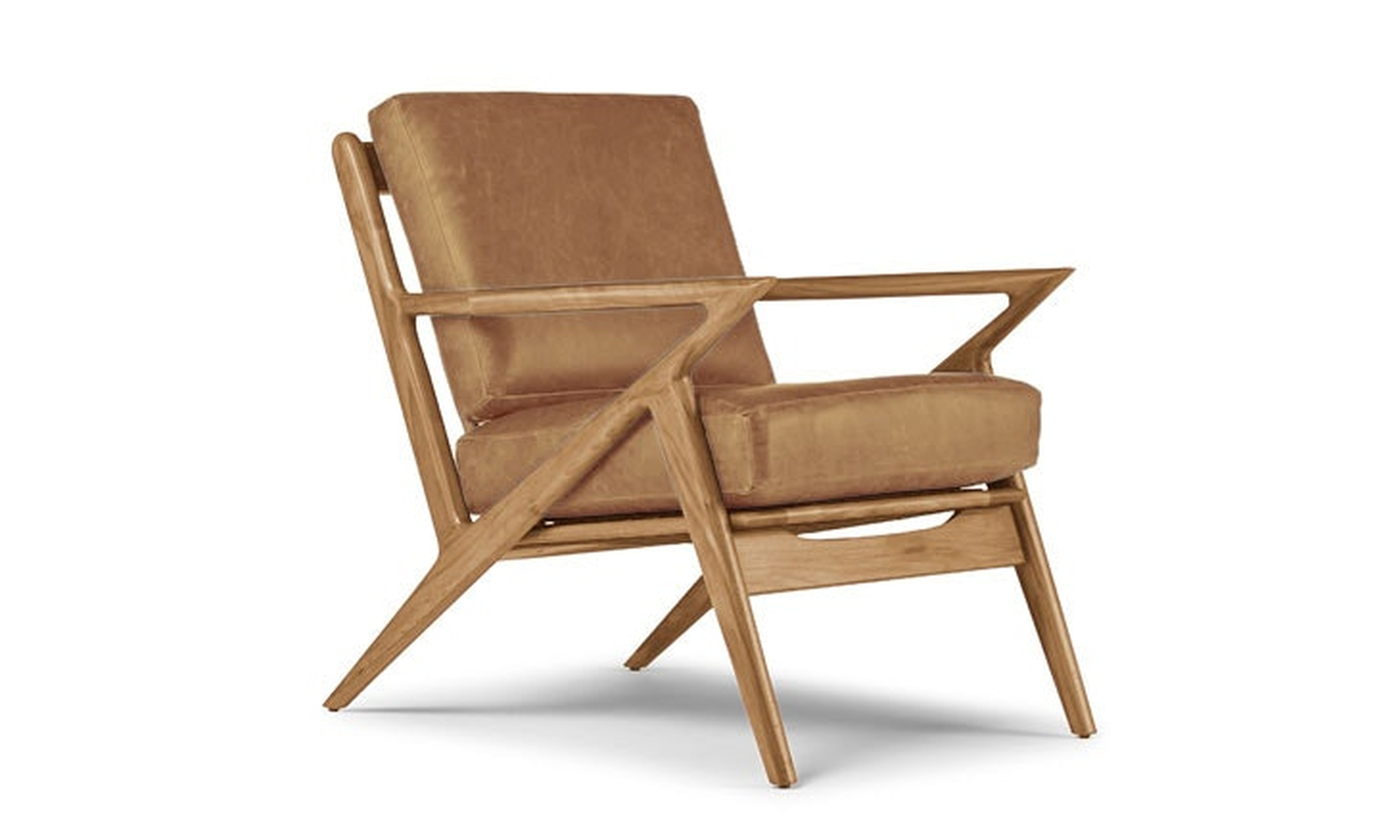 Soto Leather Chair-Colonade Sycamore-Cherry Wood Frame - Joybird