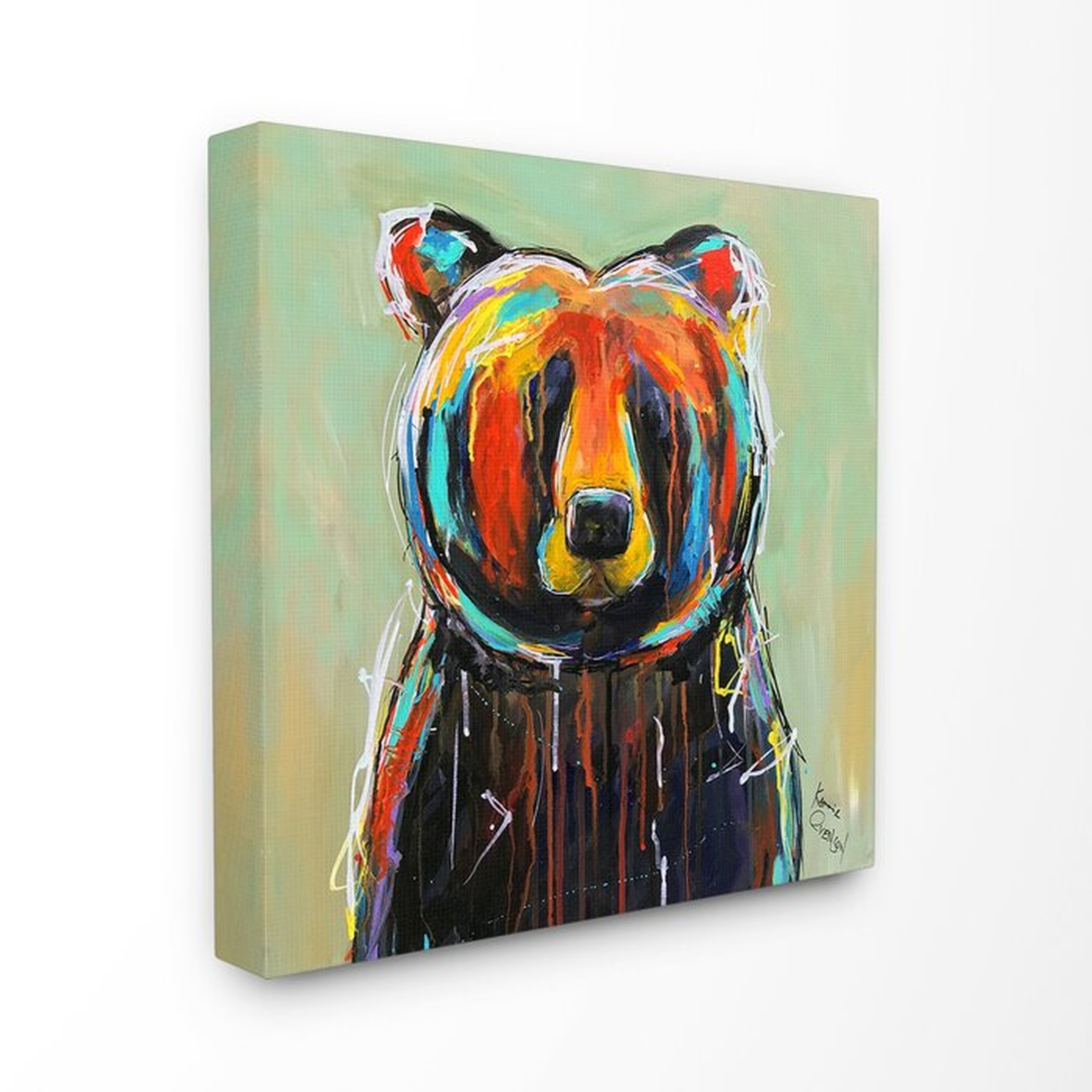 'Abstract Colorful Painted Black Bear' Graphic Art Print - Wayfair