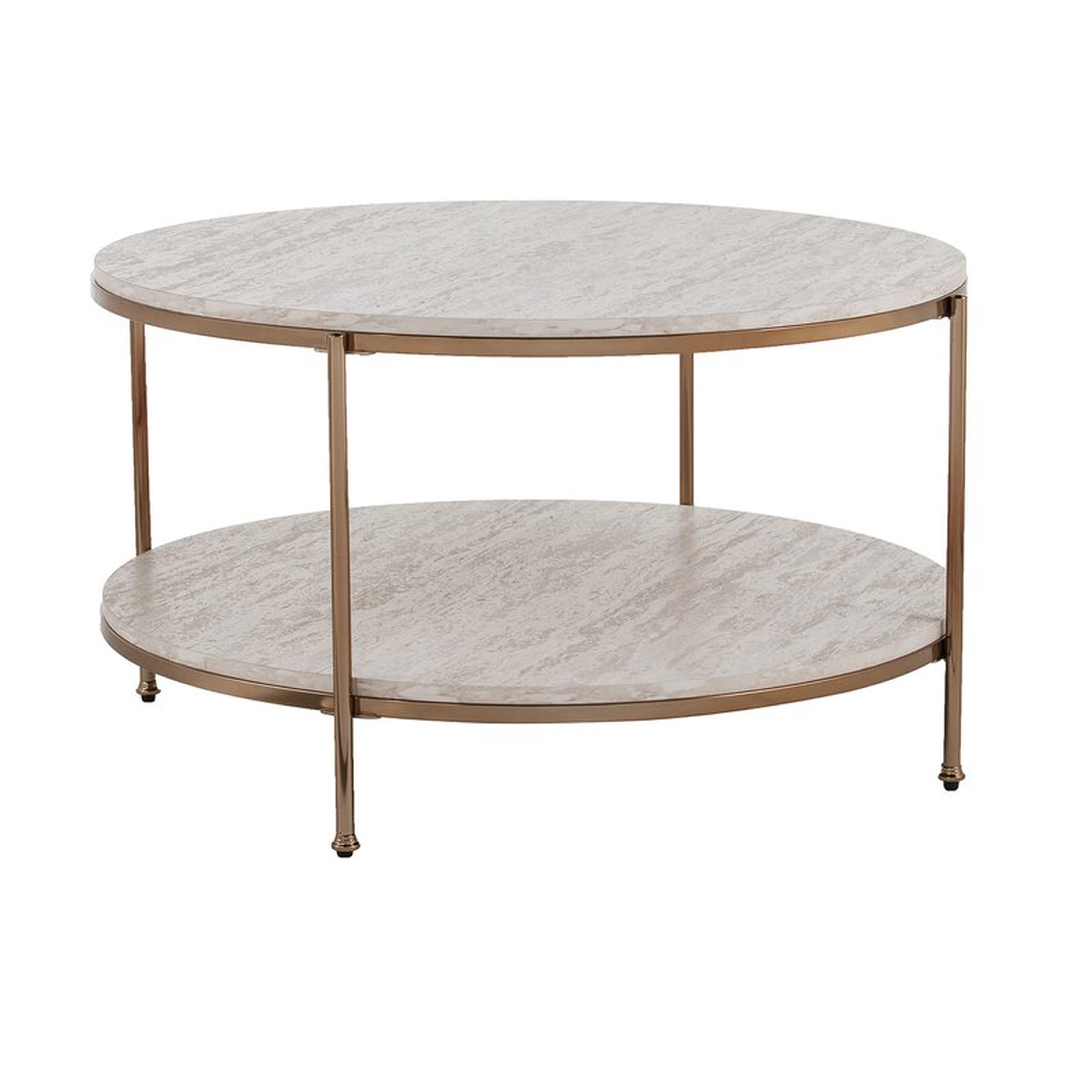 Stamper Coffee Table with Storage, Champagne - Wayfair