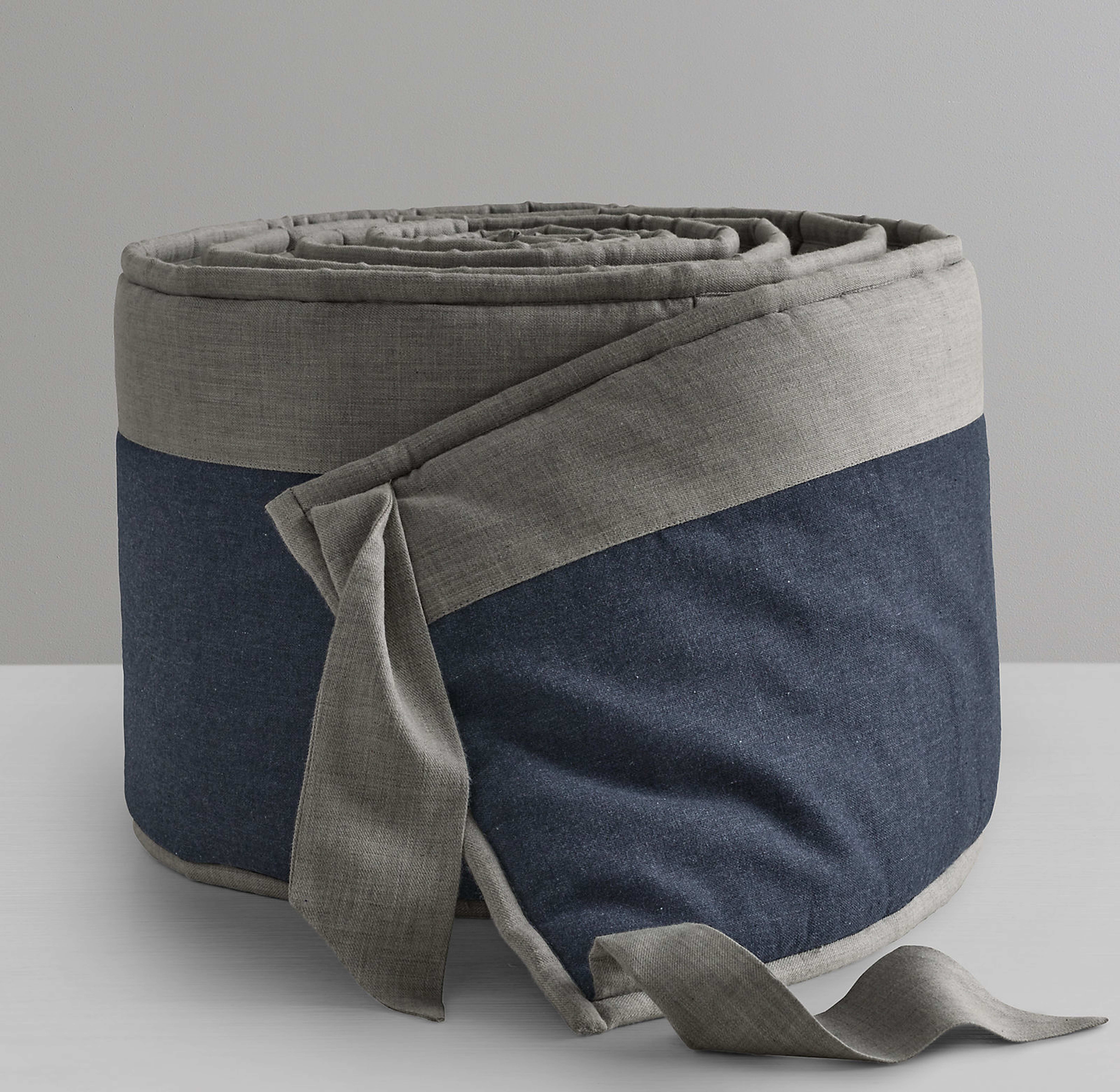 HEATHERED CHAMBRAY CRIB BUMPER - RH Baby & Child