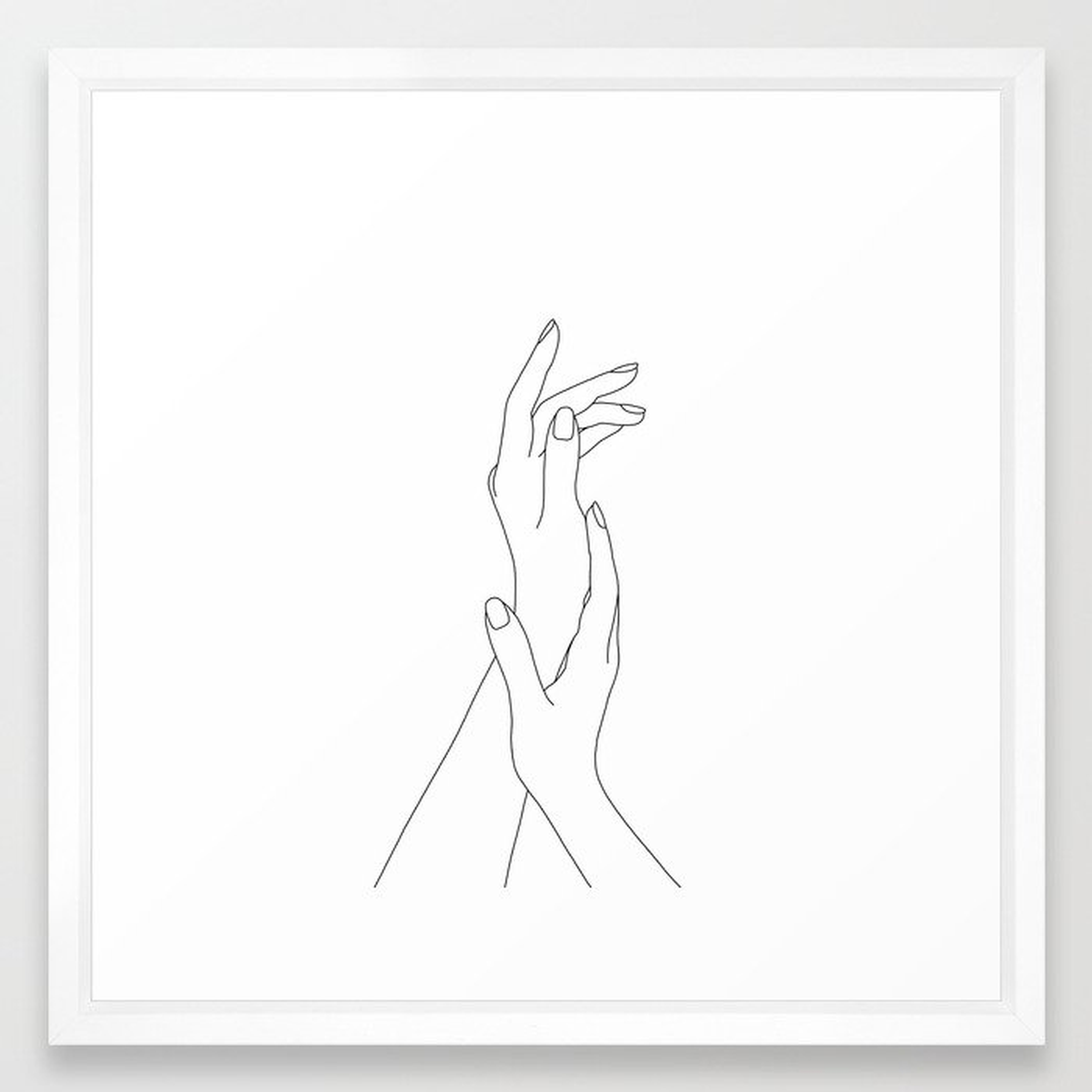 Hands line drawing illustration - Dia Framed Art Print - Society6