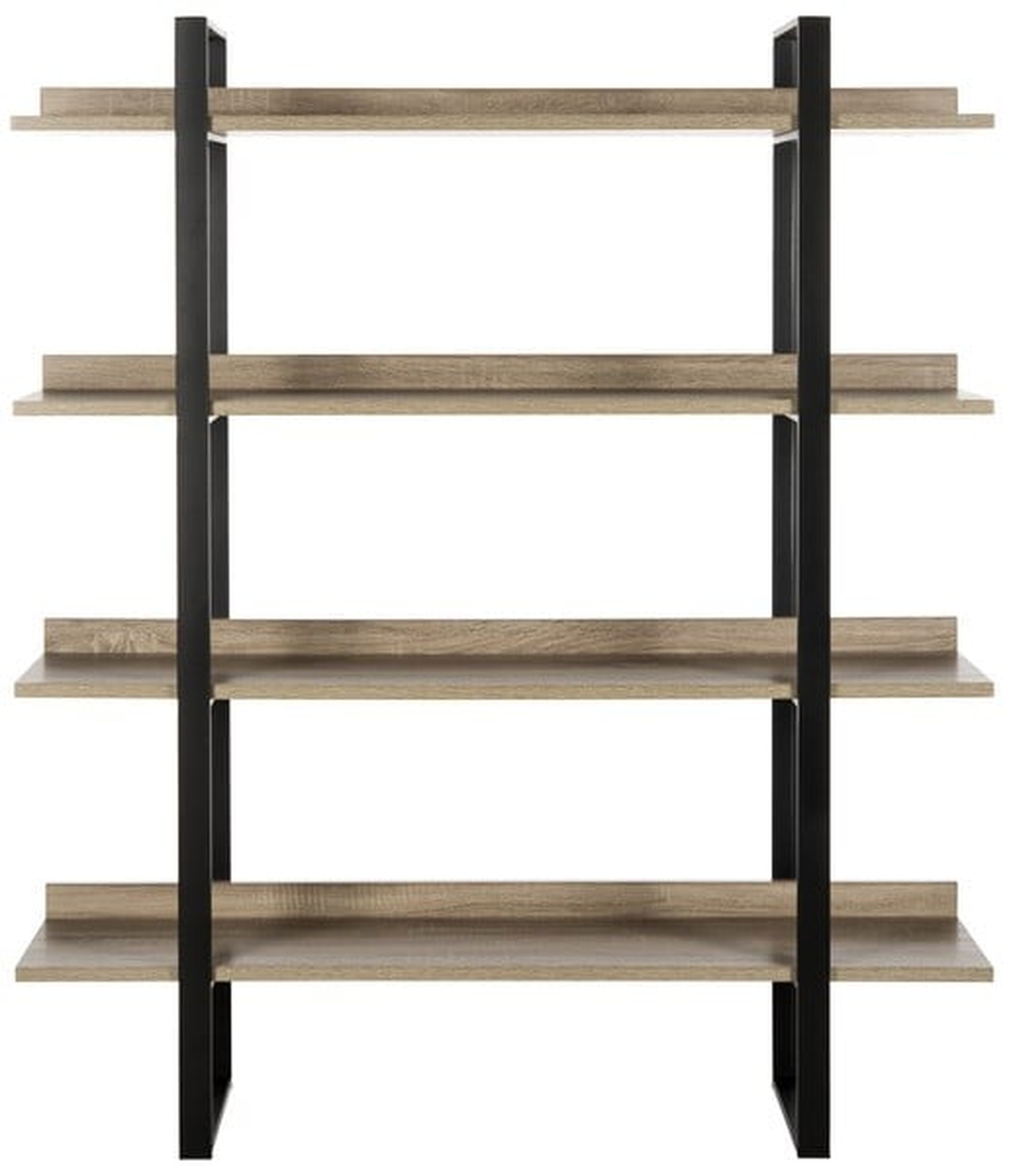 Melissa Retro Mid Century 4 Tier Etagere - Oak/Black - Safavieh - Safavieh