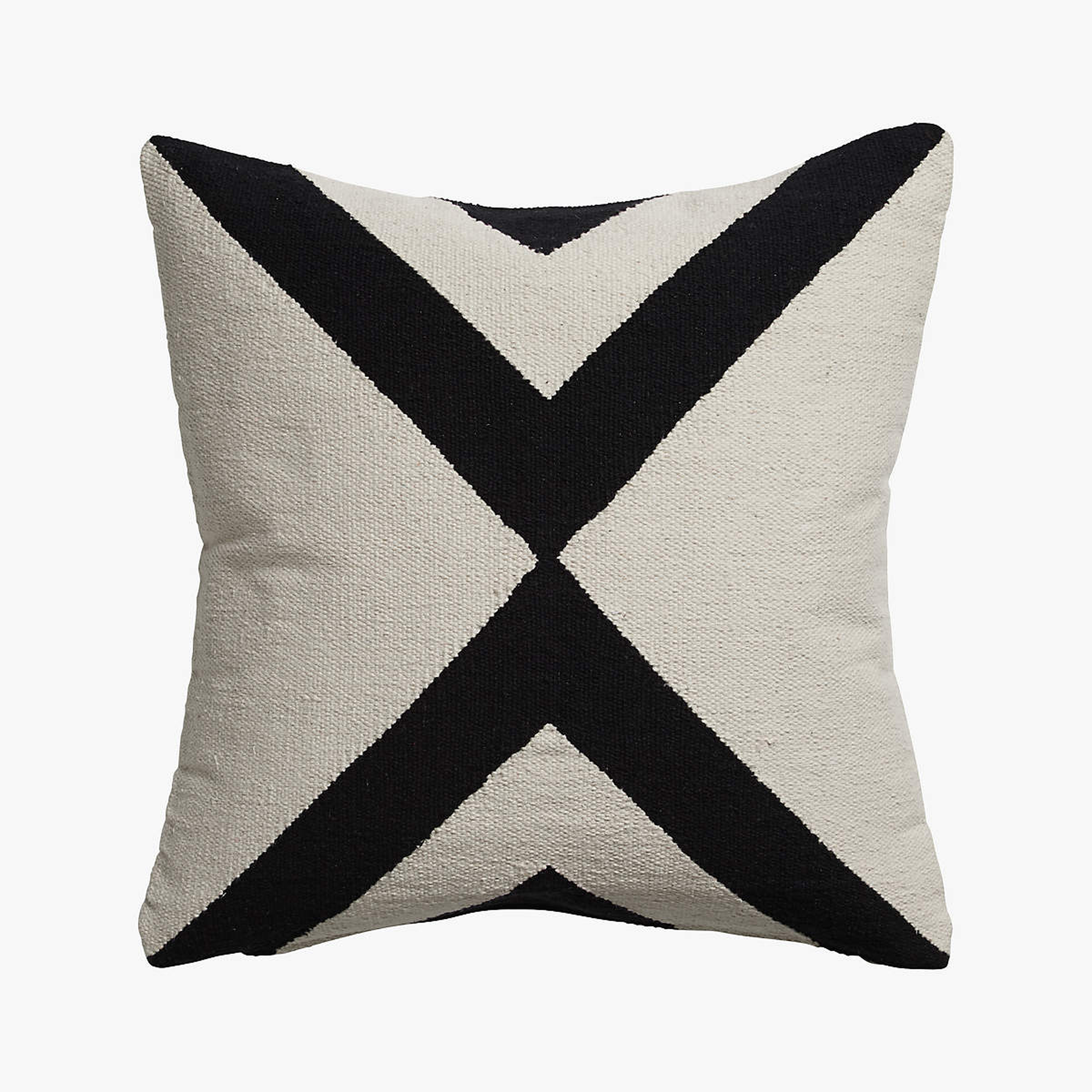 Xbase Black and White Throw Pillow with Down-Alternative Insert 23" - CB2