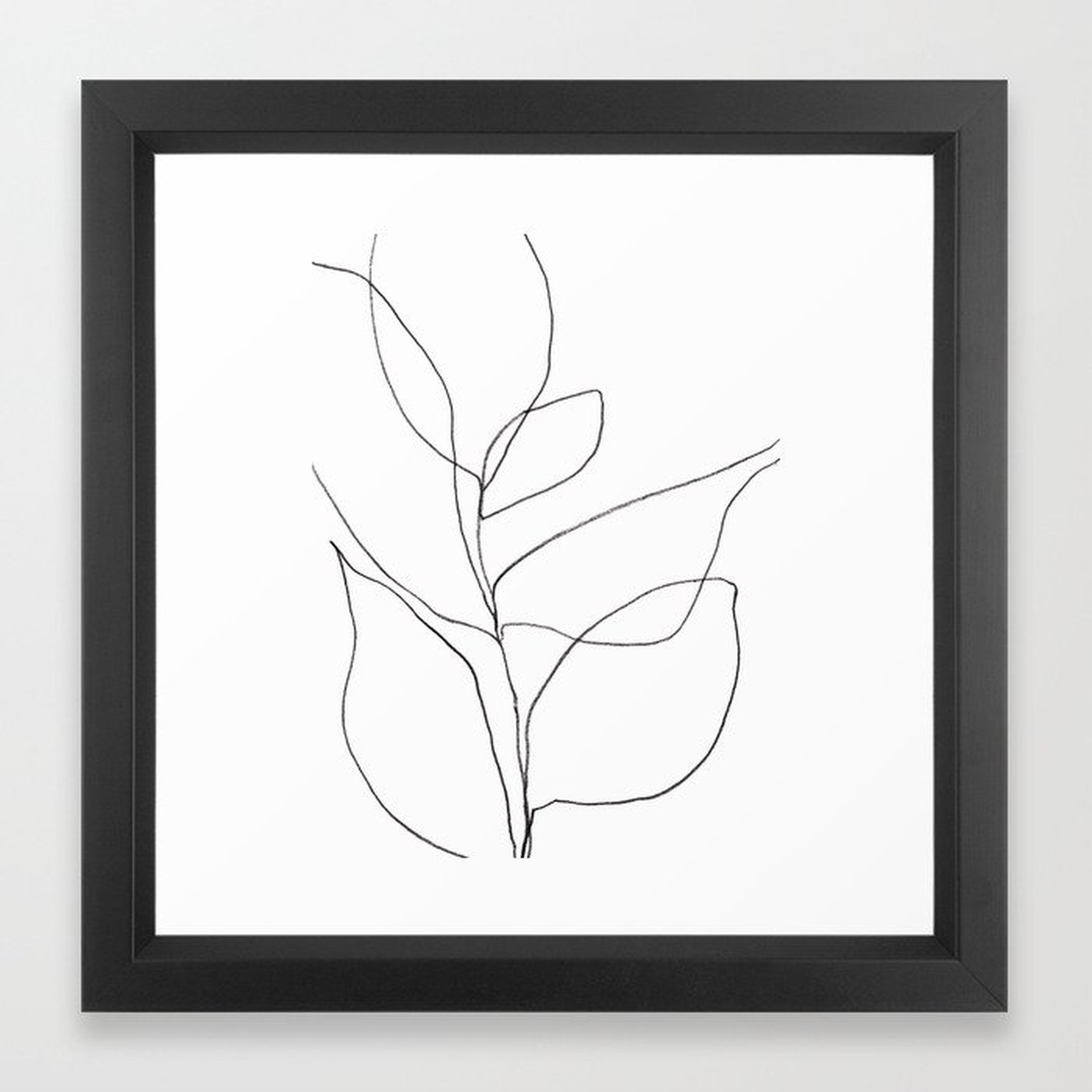 Minimalist Line Art Plant - Vector Black - Society6