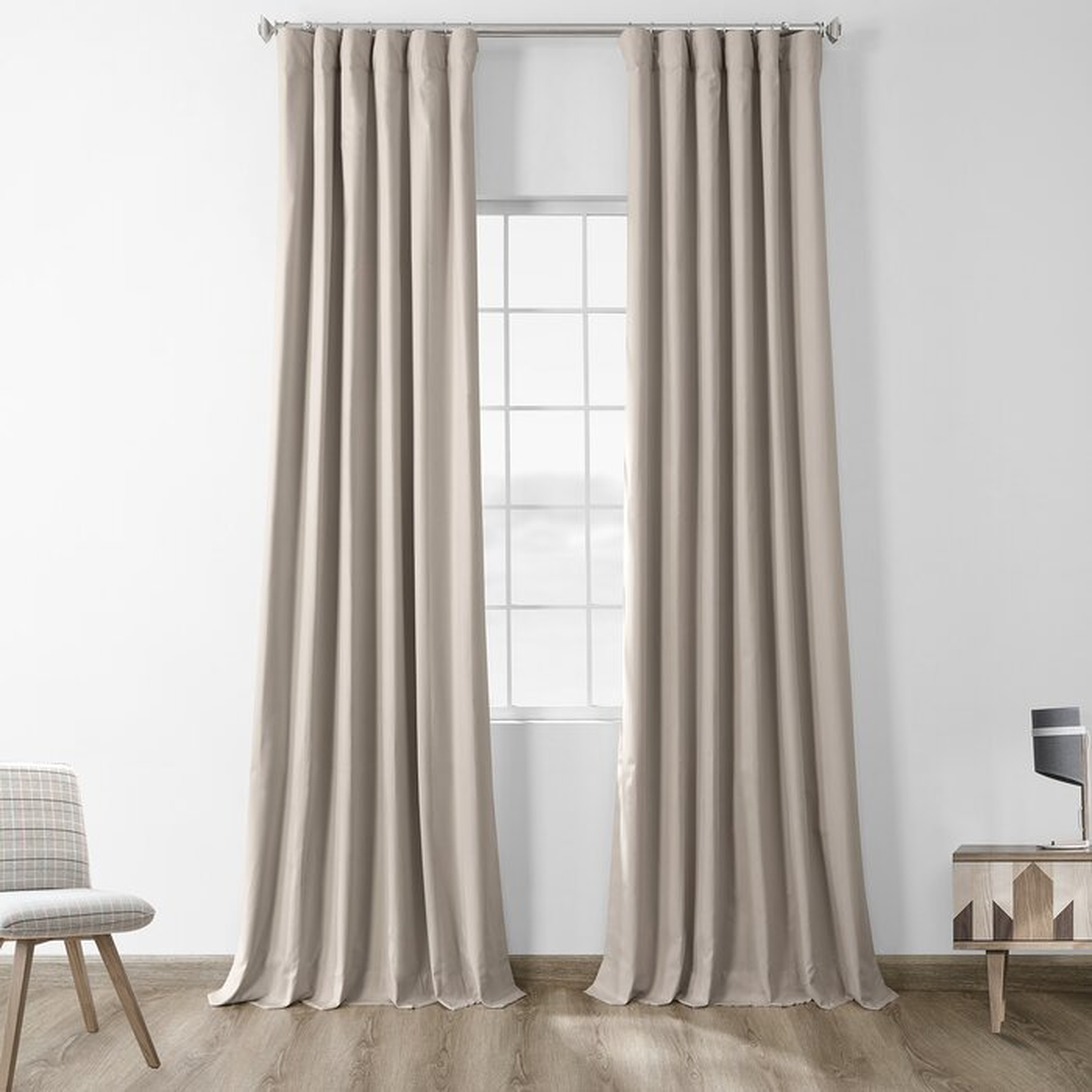 Bryce Solid Max Blackout Thermal Rod Pocket Curtains - Hazelwood Beige, 50" x 84" - Wayfair