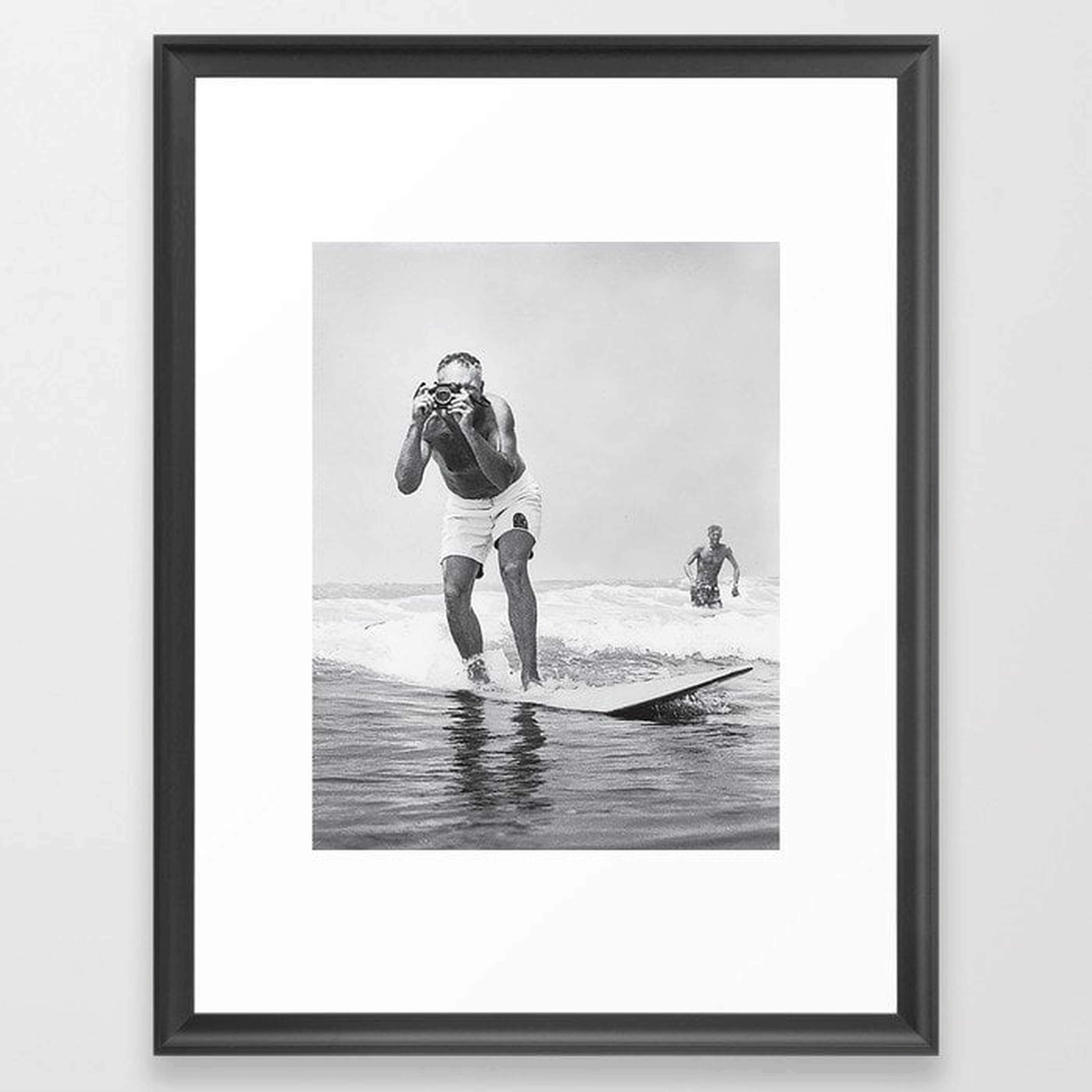 The Surfing Photographer Framed Art Print - Society6