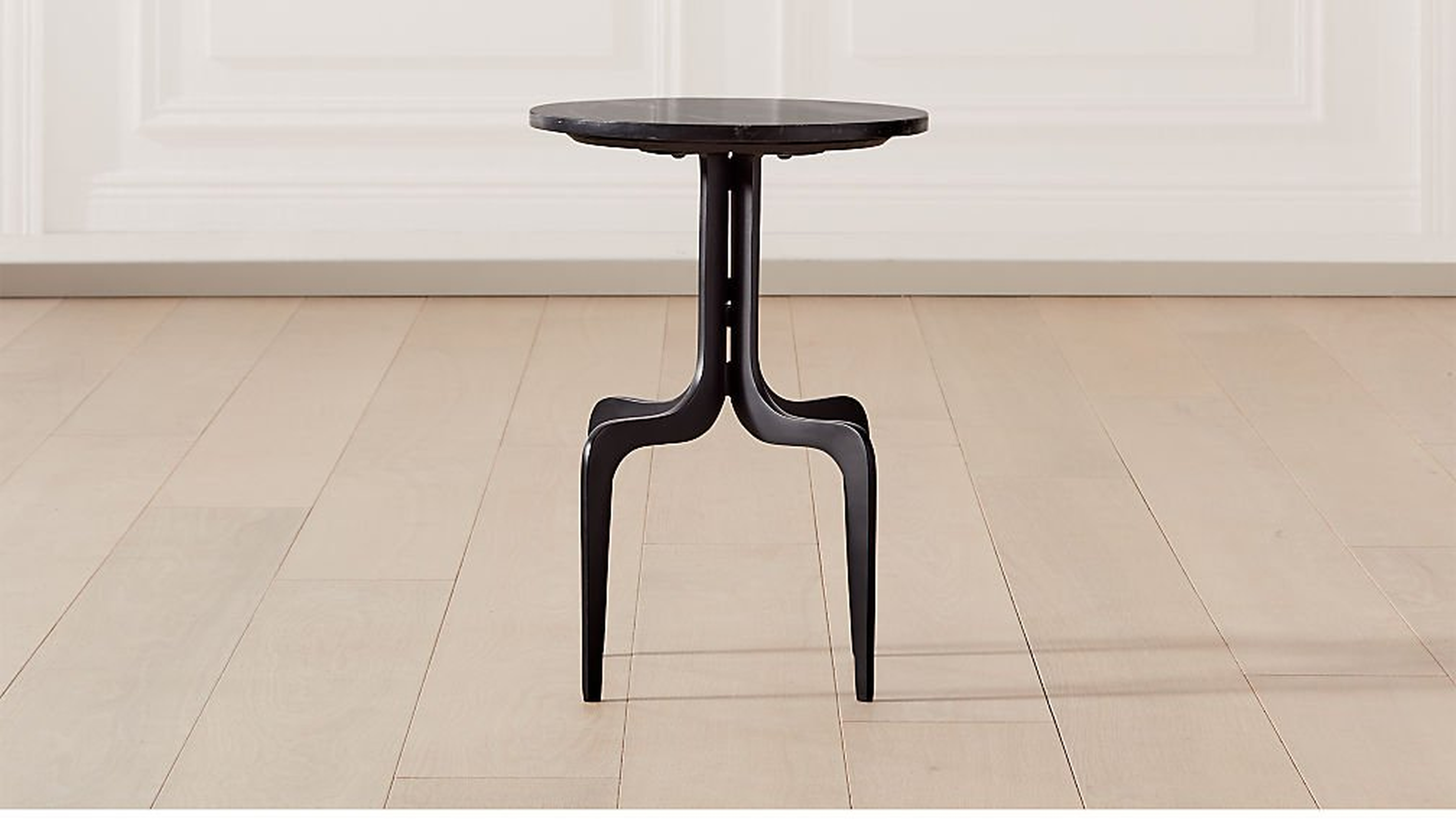 DORSET ROUND BLACK MARBLE SIDE TABLE - CB2