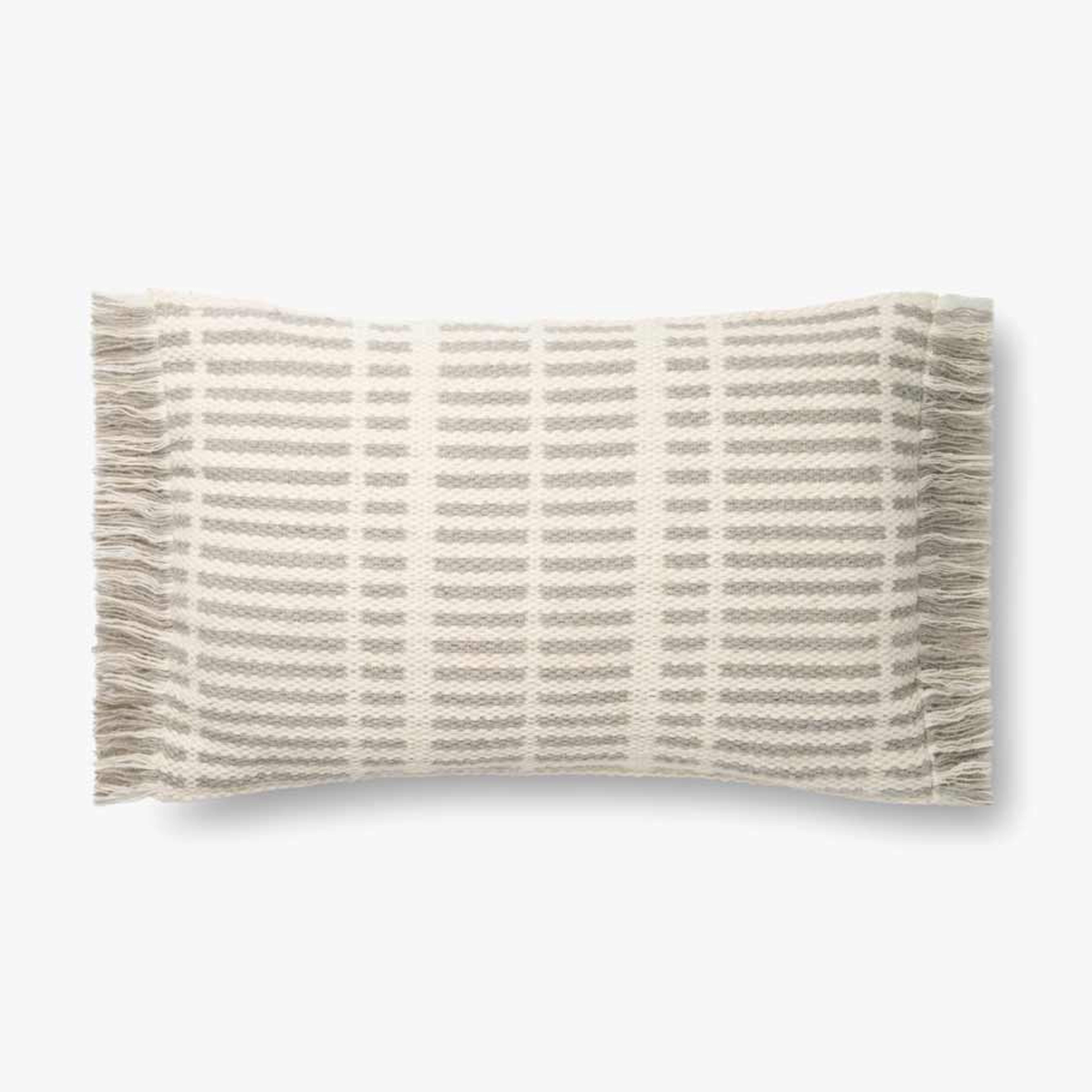 Sticks & Stones Lumbar Pillow, Gray, 26" x 16" - Magnolia Home by Joana Gaines Crafted by Loloi Rugs