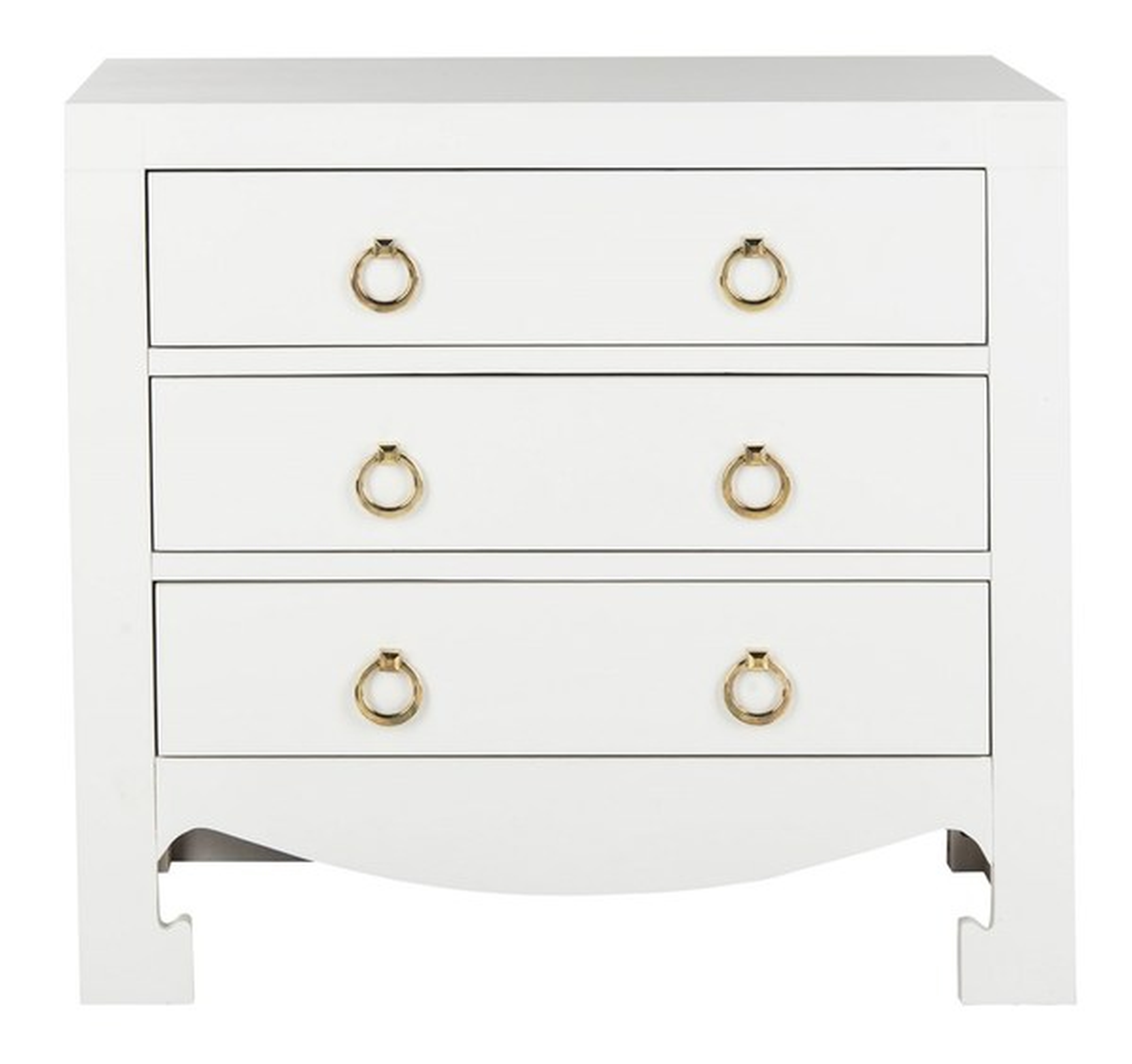 Dion 3 Drawer Chest - White/Gold - Arlo Home - Arlo Home