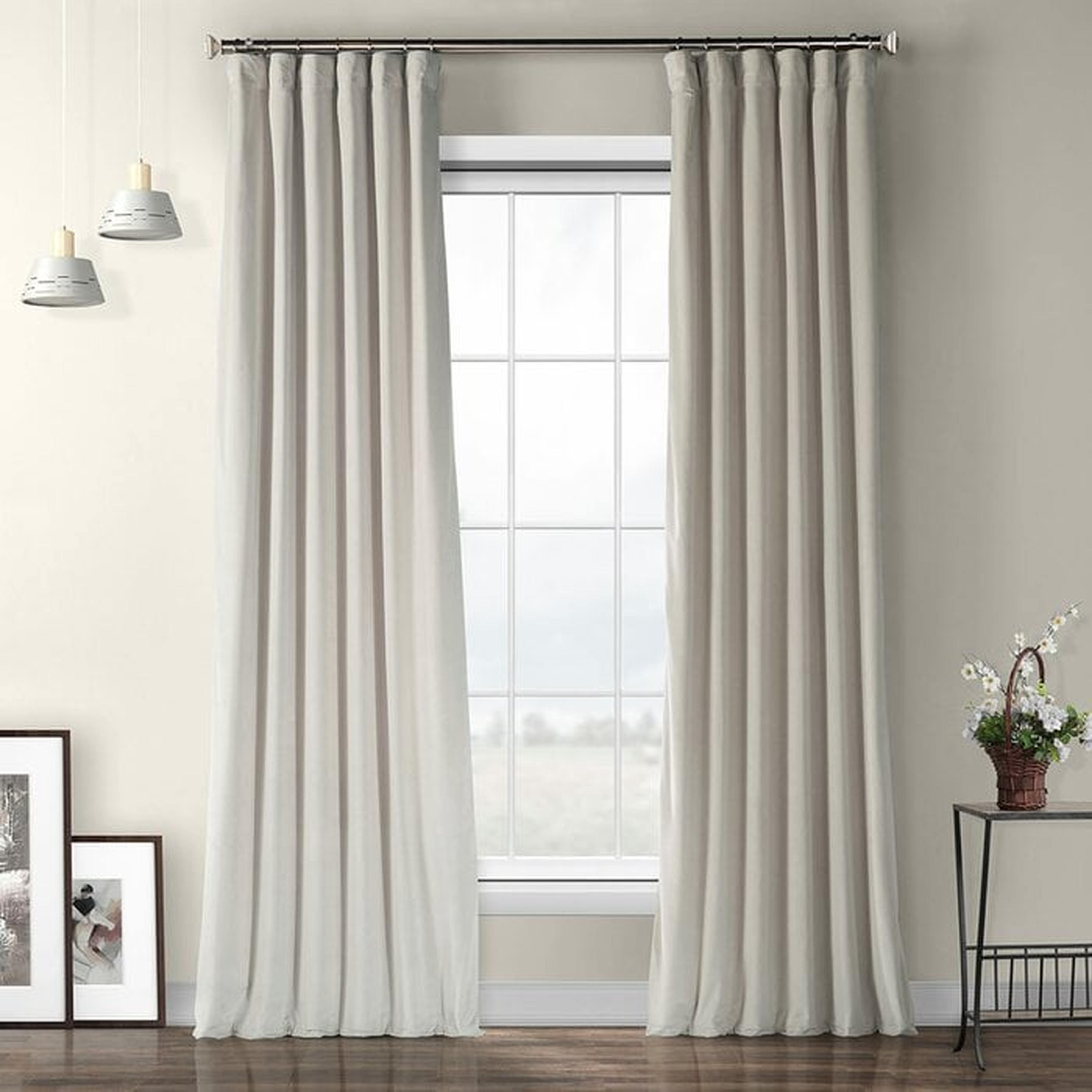 Livia Riverton Solid Heritage Plush Velvet Rod Pocket Single Curtain Panel - AllModern