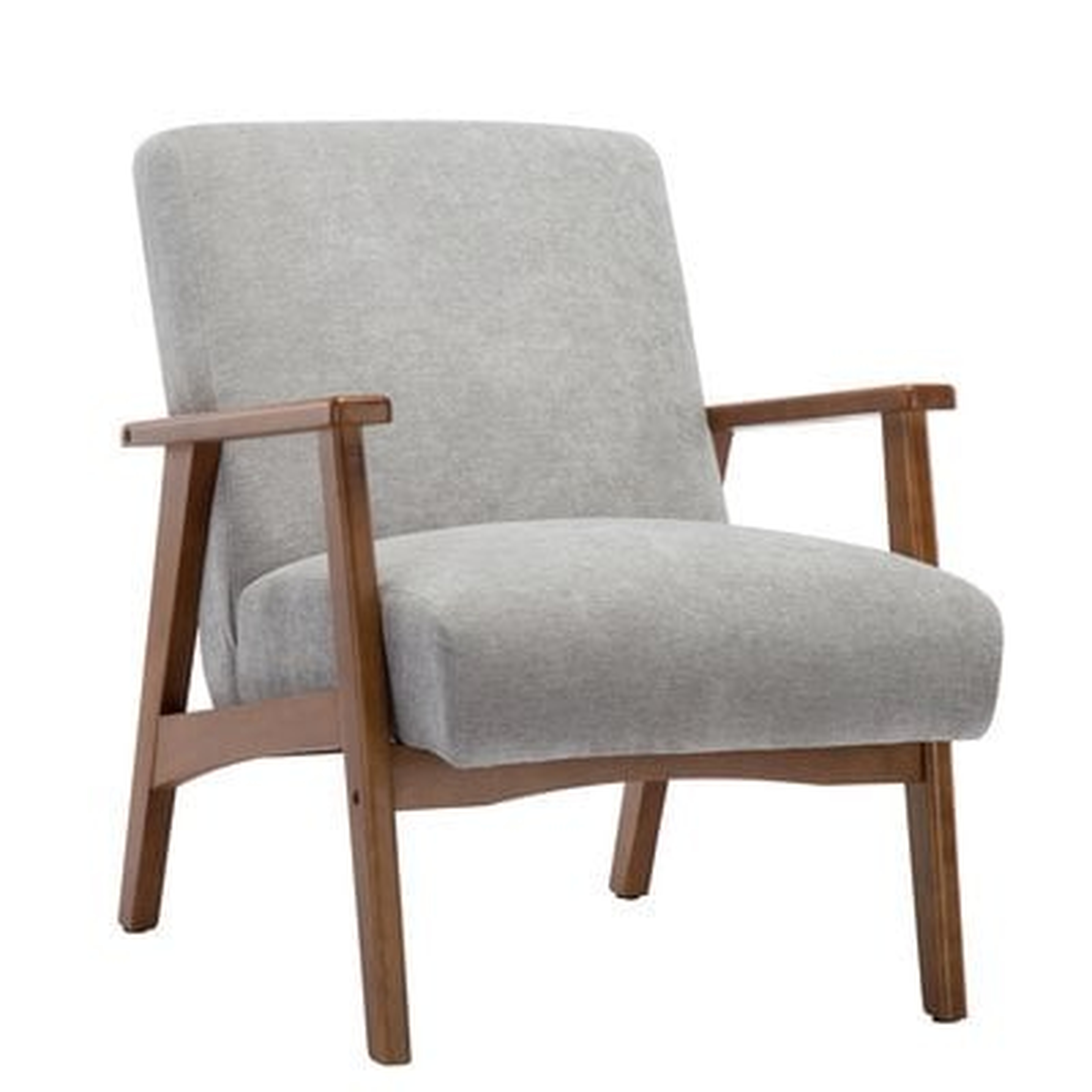 Gilene Suede Fabric Accent Chair with Beechwood Legs - Wayfair