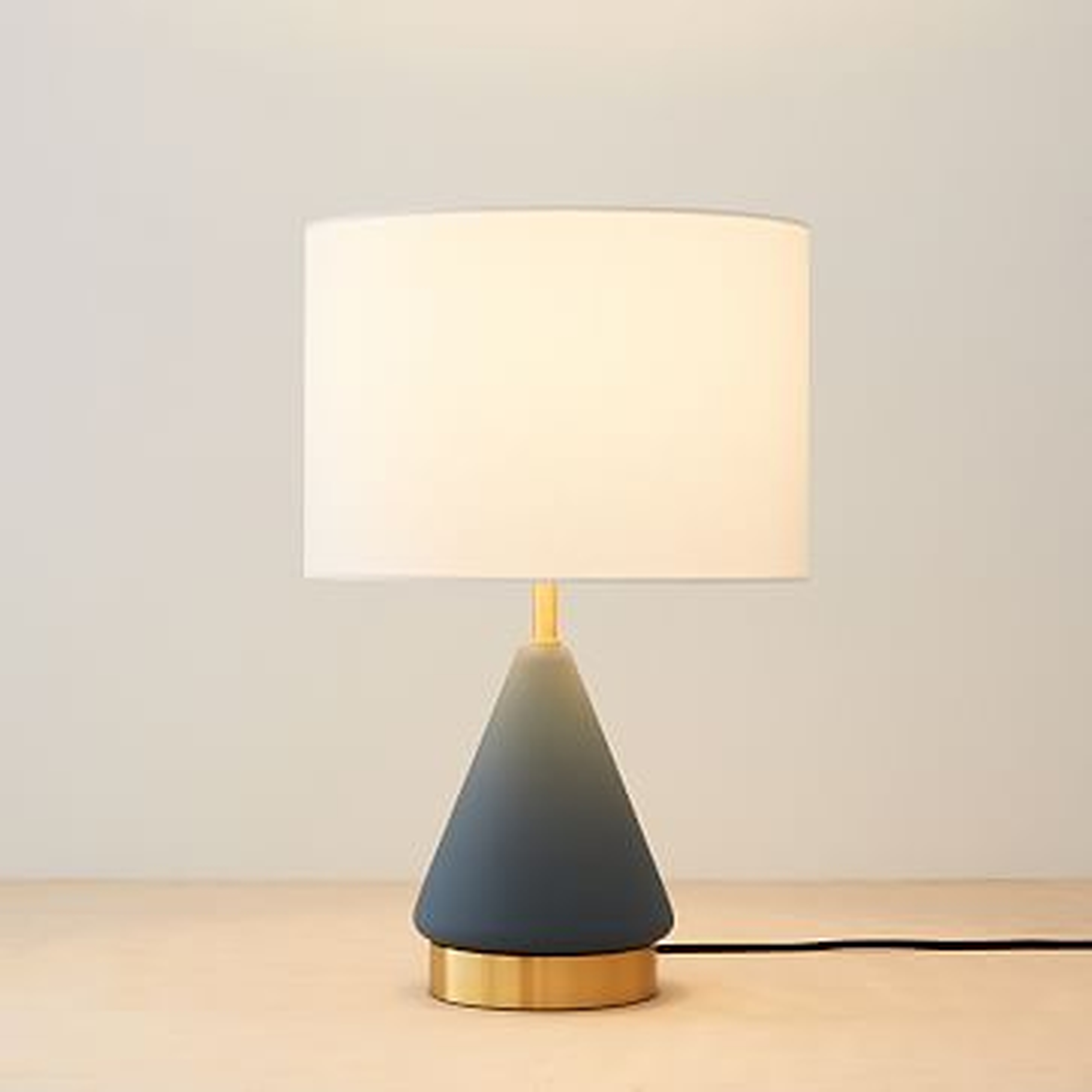 Metalized Glass Table Lamp, Small, Petrol Blue - West Elm