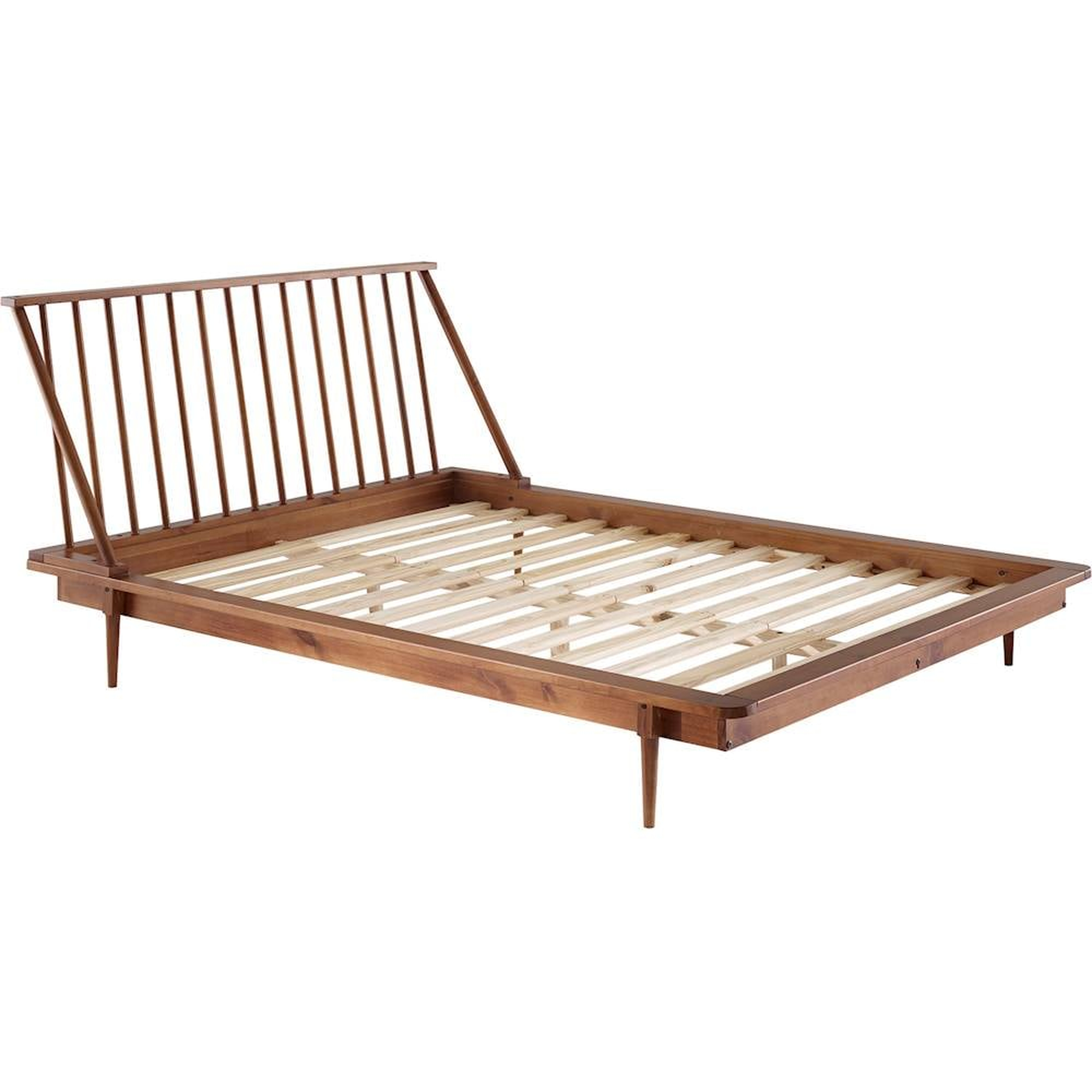 Spindle Back Solid Wood Queen Bed, Caramel - Cove Goods
