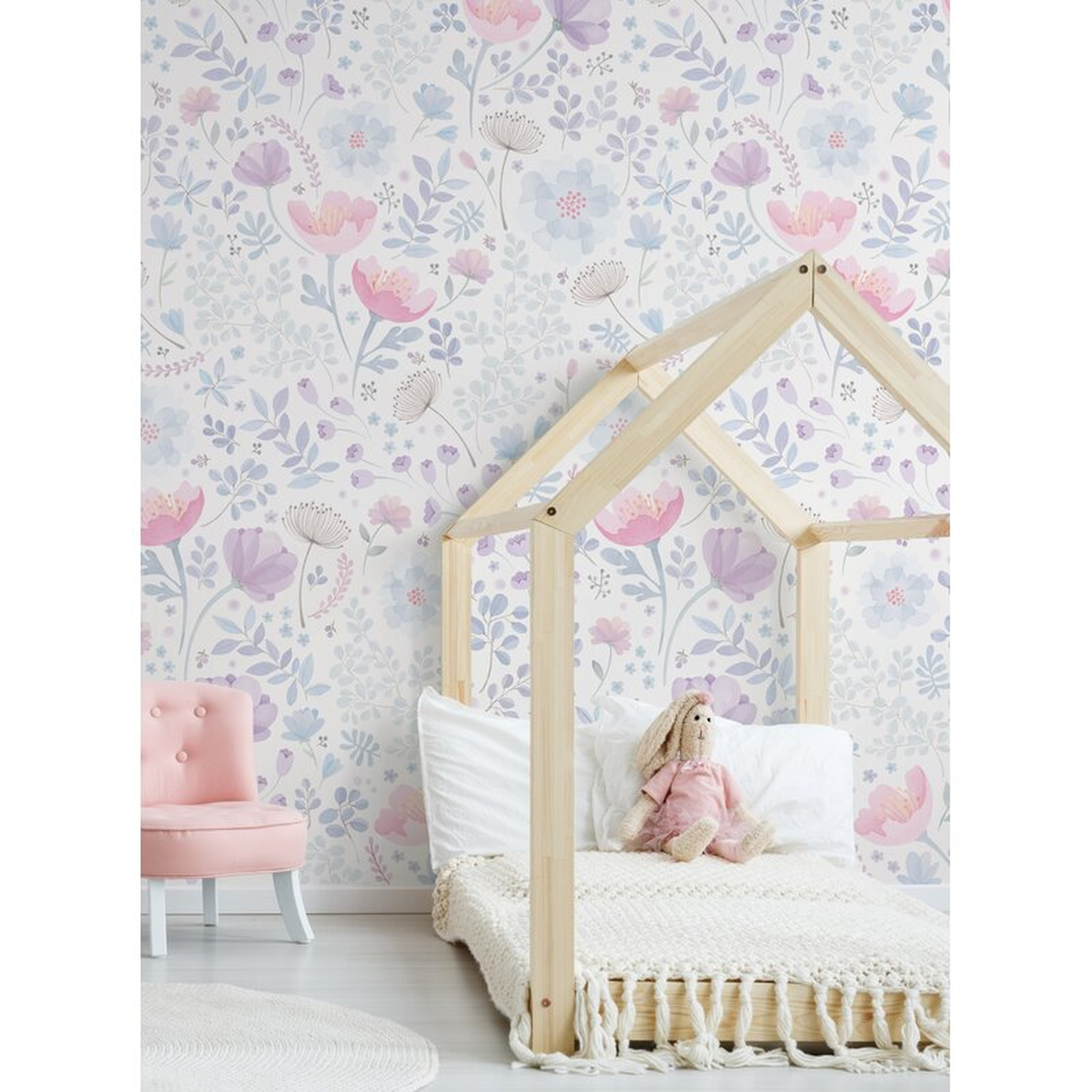 Lima Whimsy Floral Watercolor Peel And Stick Wallpaper Panel - Wayfair