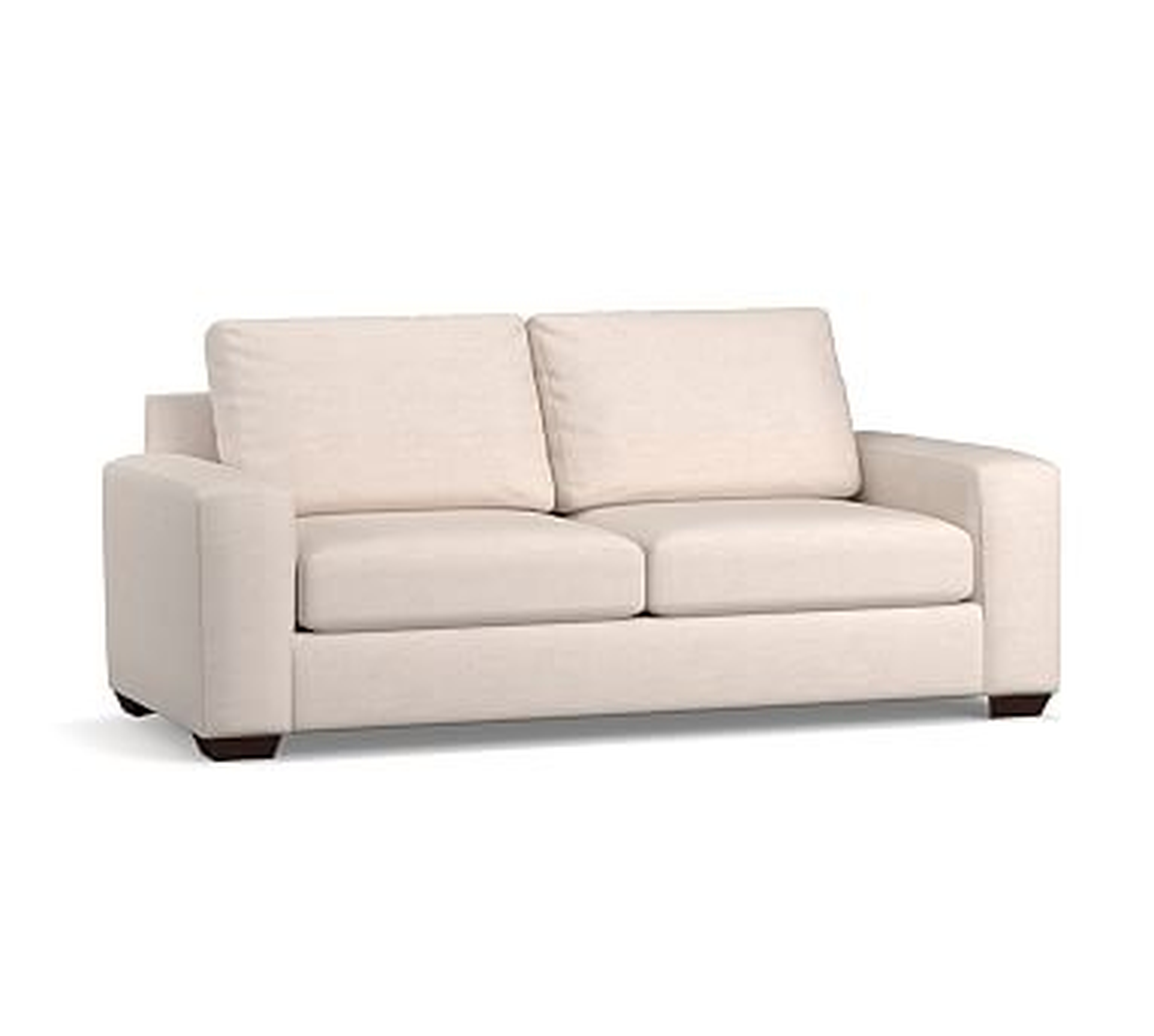 Big Sur Square Arm Upholstered Sofa 82", Down Blend Wrapped Cushions, Performance Everydaylinen(TM) by Crypton(R) Home Oatmeal - Pottery Barn