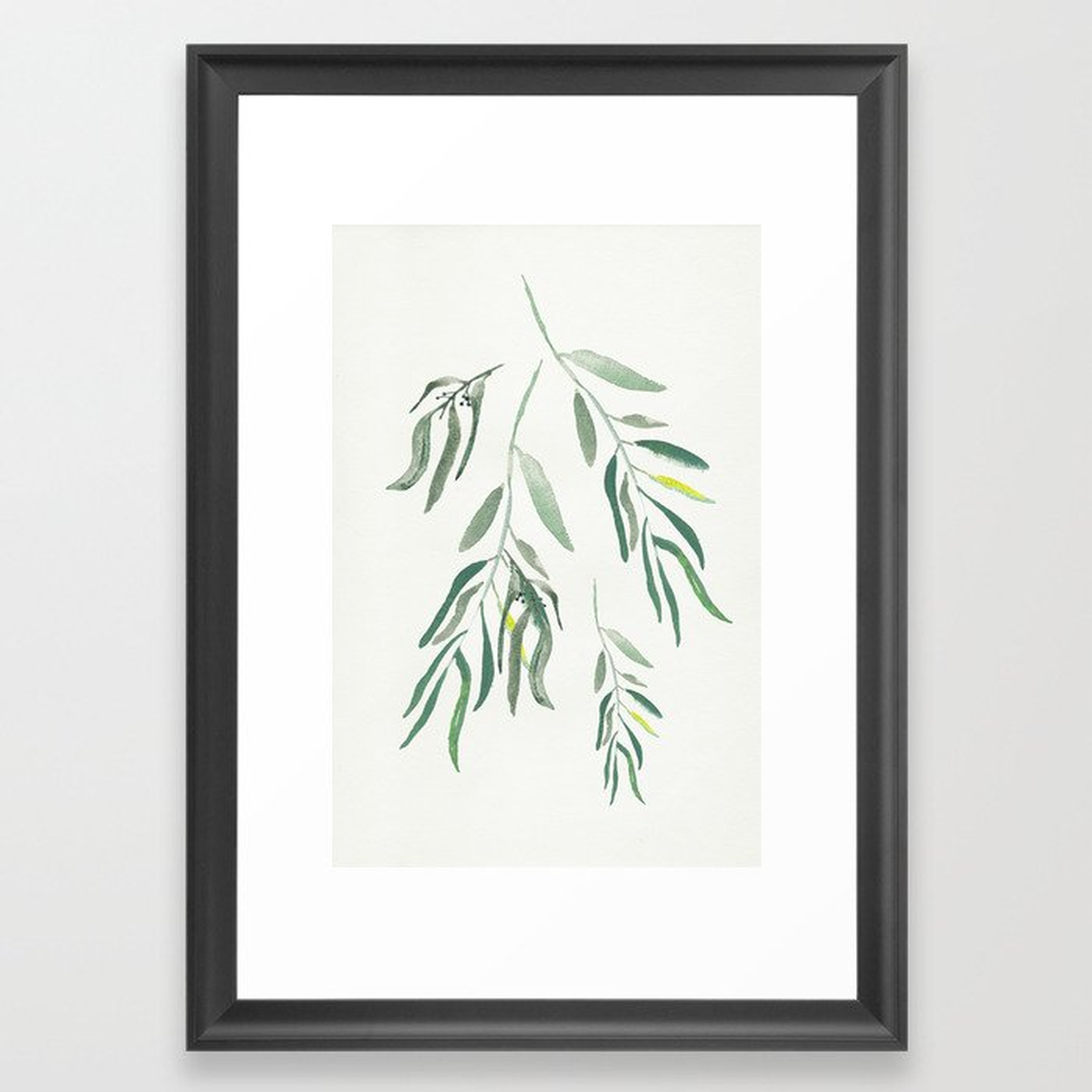 Eucalyptus Branches II Framed Art Print, 15" x 21" Scoop Black Frame - Society6