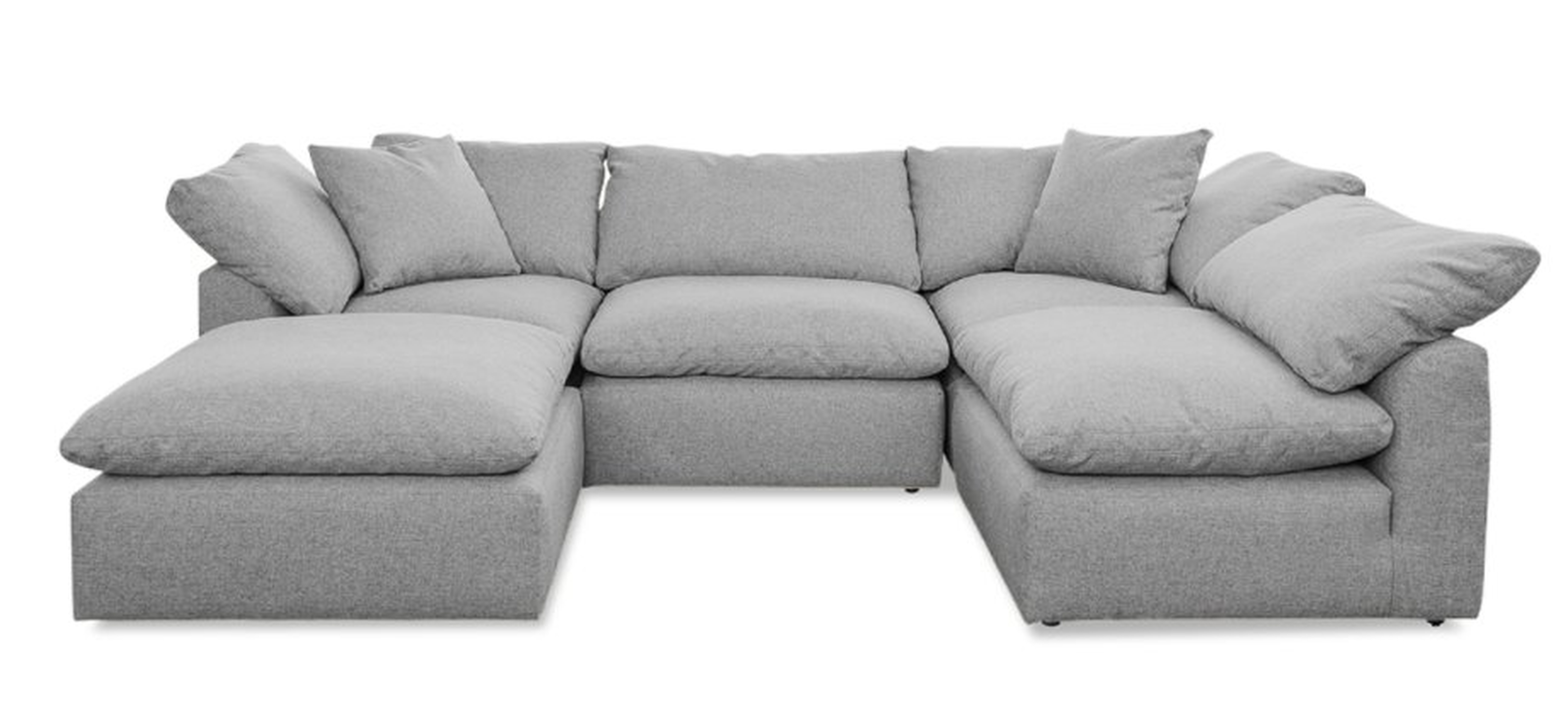 Gray Bryant Mid Century Modern U-Sofa Bumper Sectional (5 piece) - Milo Dove - Joybird