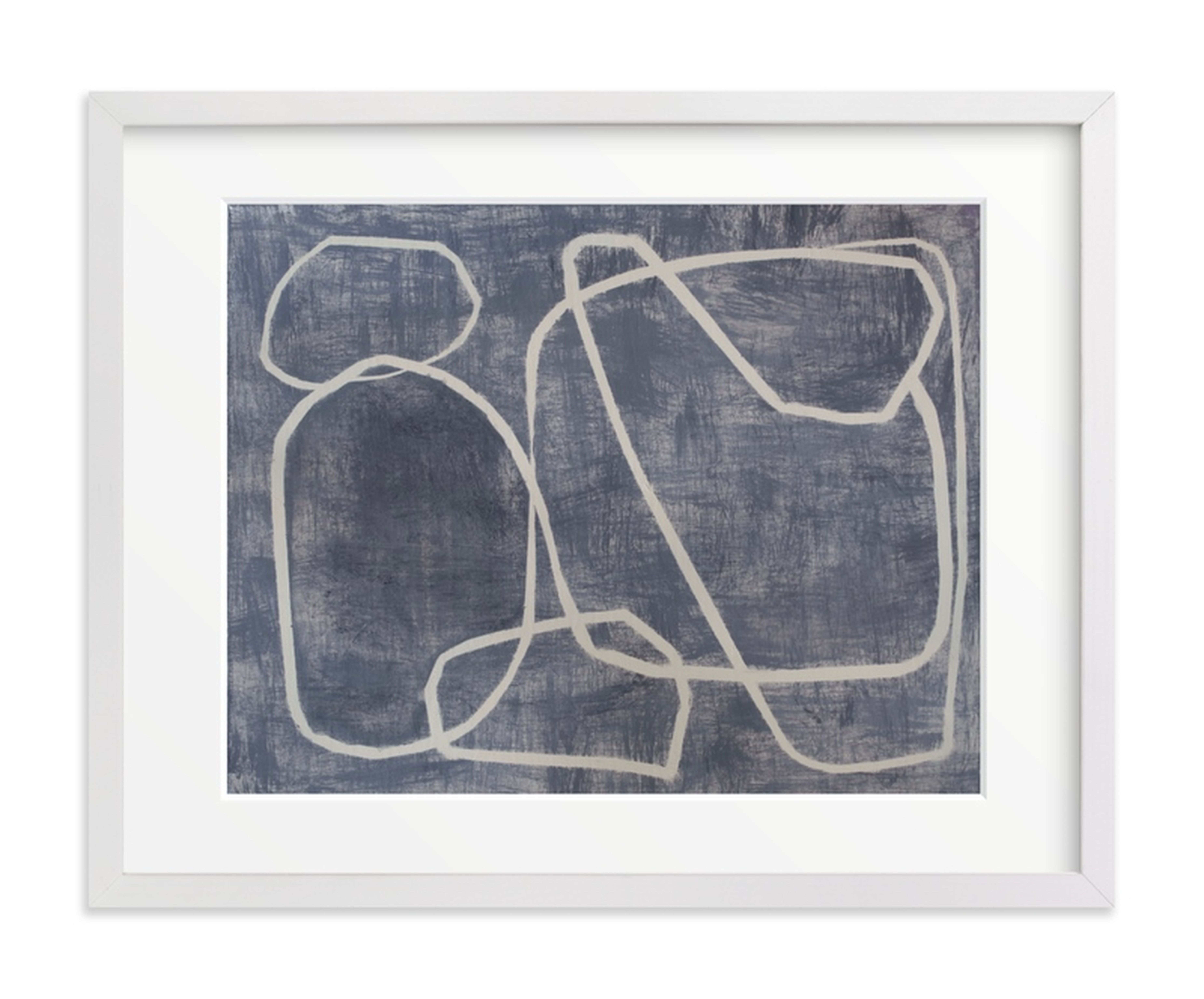 Squiggles - 14" X 11" - White Wood Frame - Matted - Minted