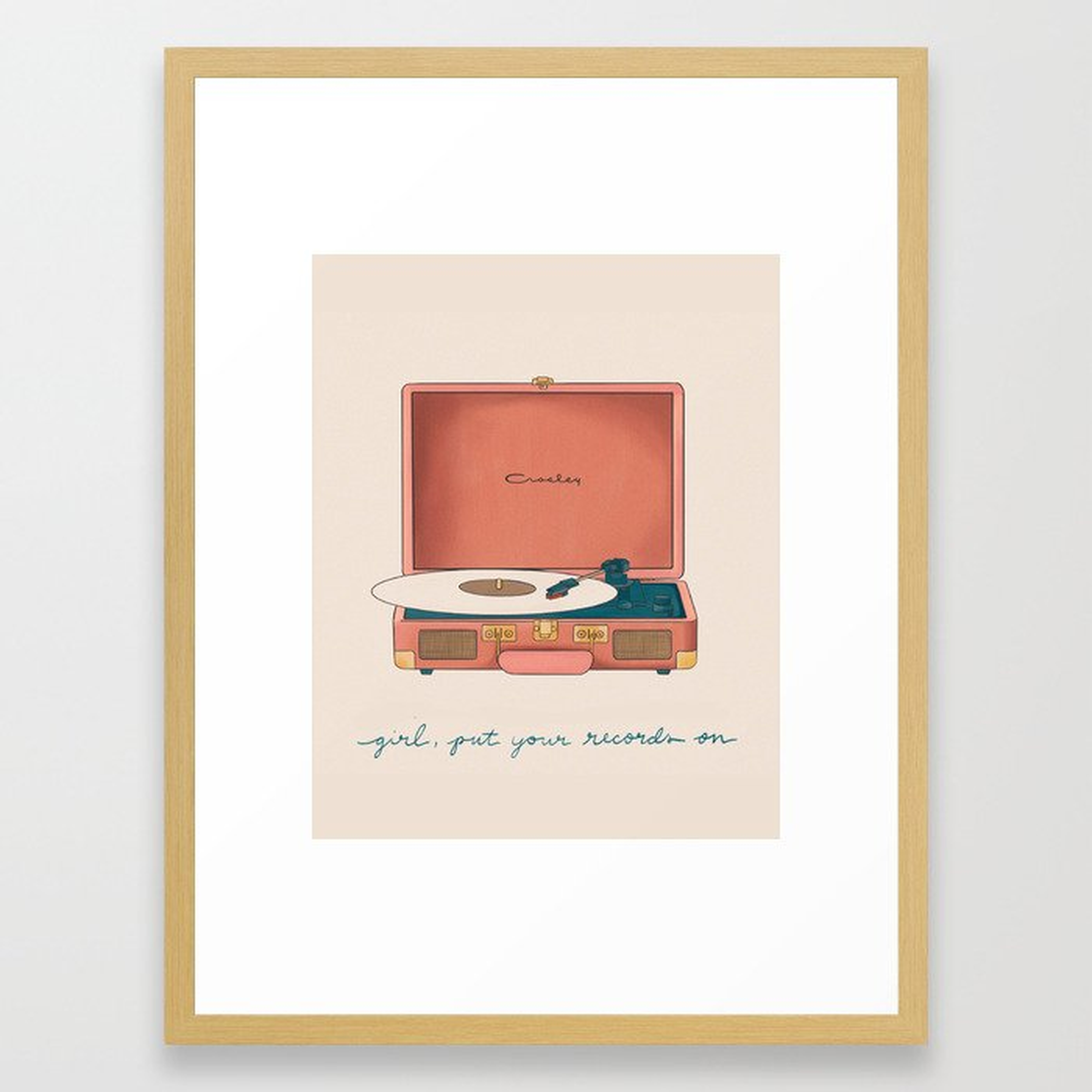 Girl, Put Your Records On Framed Art Print - Society6